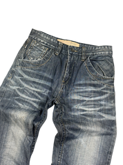 Washed Straight-Fit Jeans (XS-S)