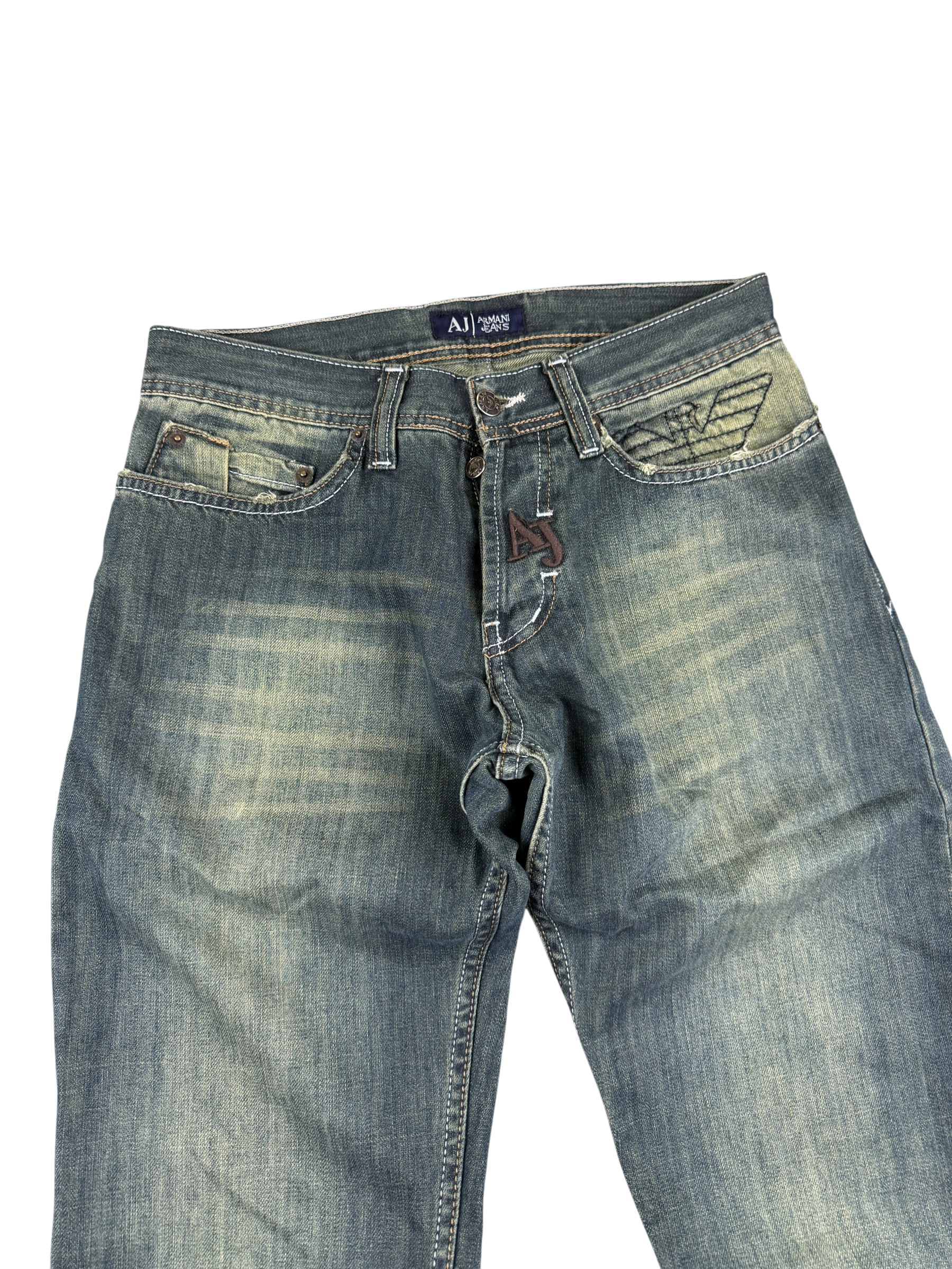 Armani vintage Big Logo Bootcut Jeans (XS)