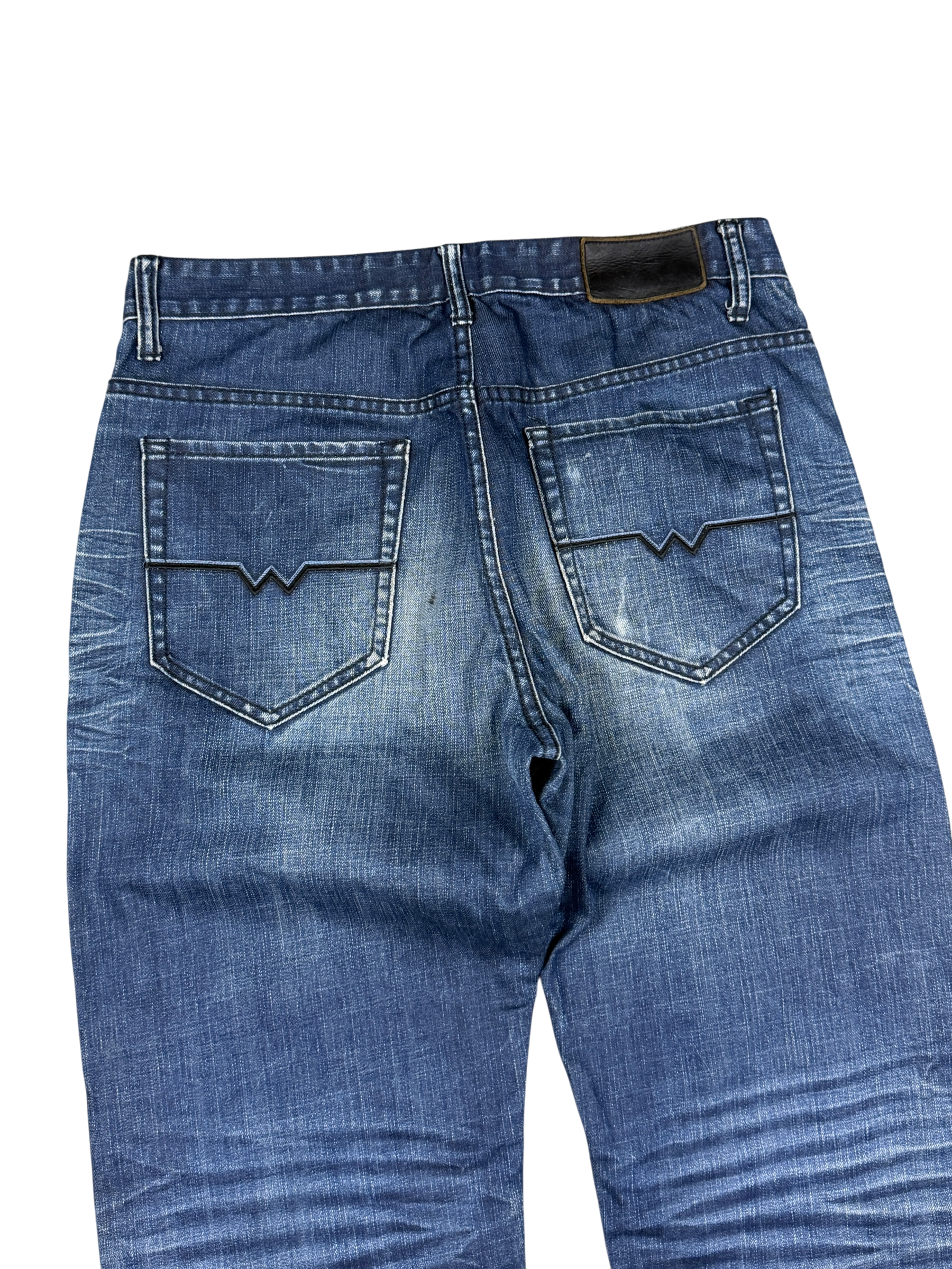 Vintage Washed Baggy/Bootcut Jeans (S)