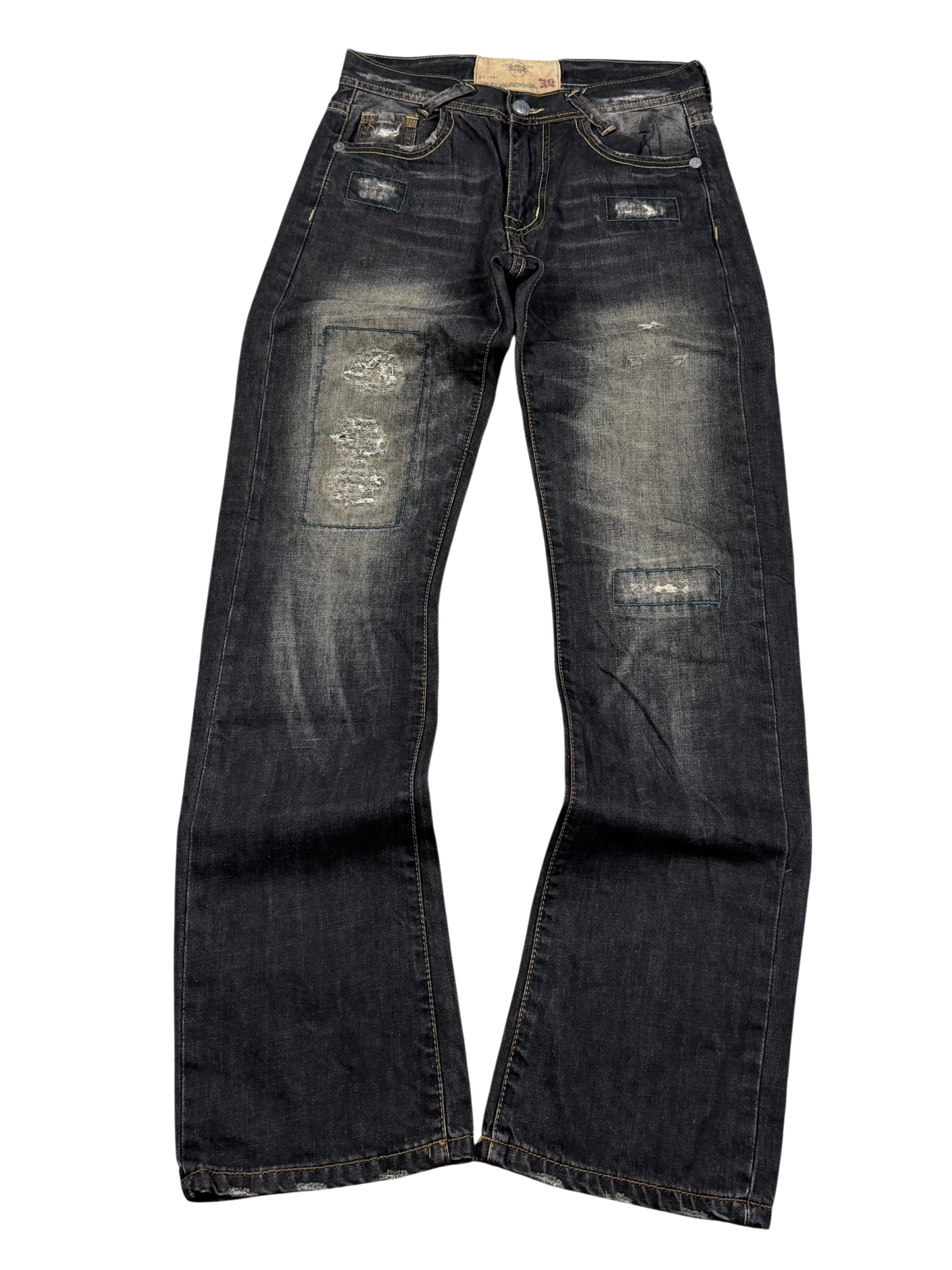 Vintage Washed Straight Jeans (XS)
