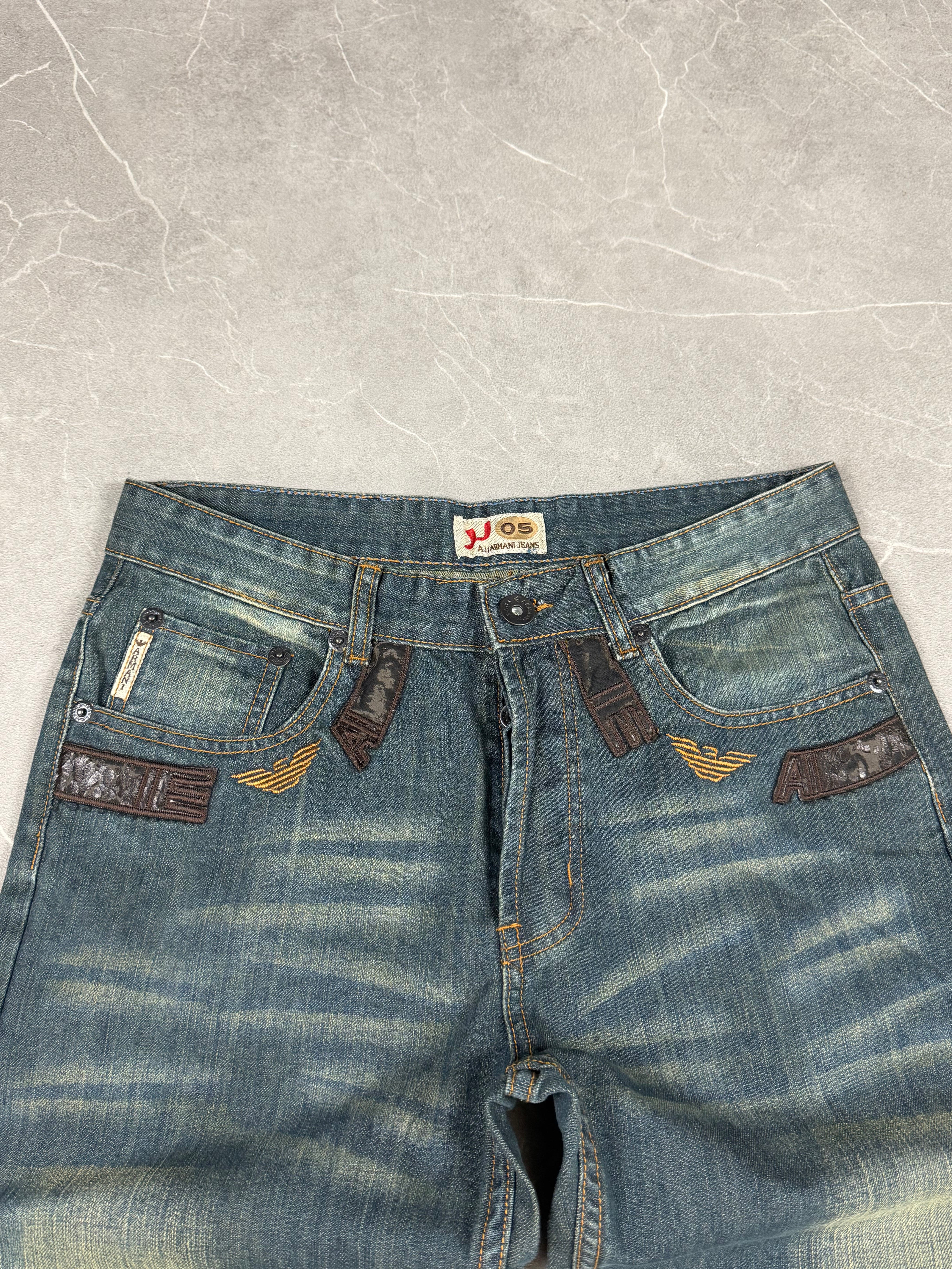 Vintage Armani Big Logo Jeans (S-M)