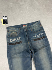 Armani Italia Big Logo Bootcut Jeans (M-L)