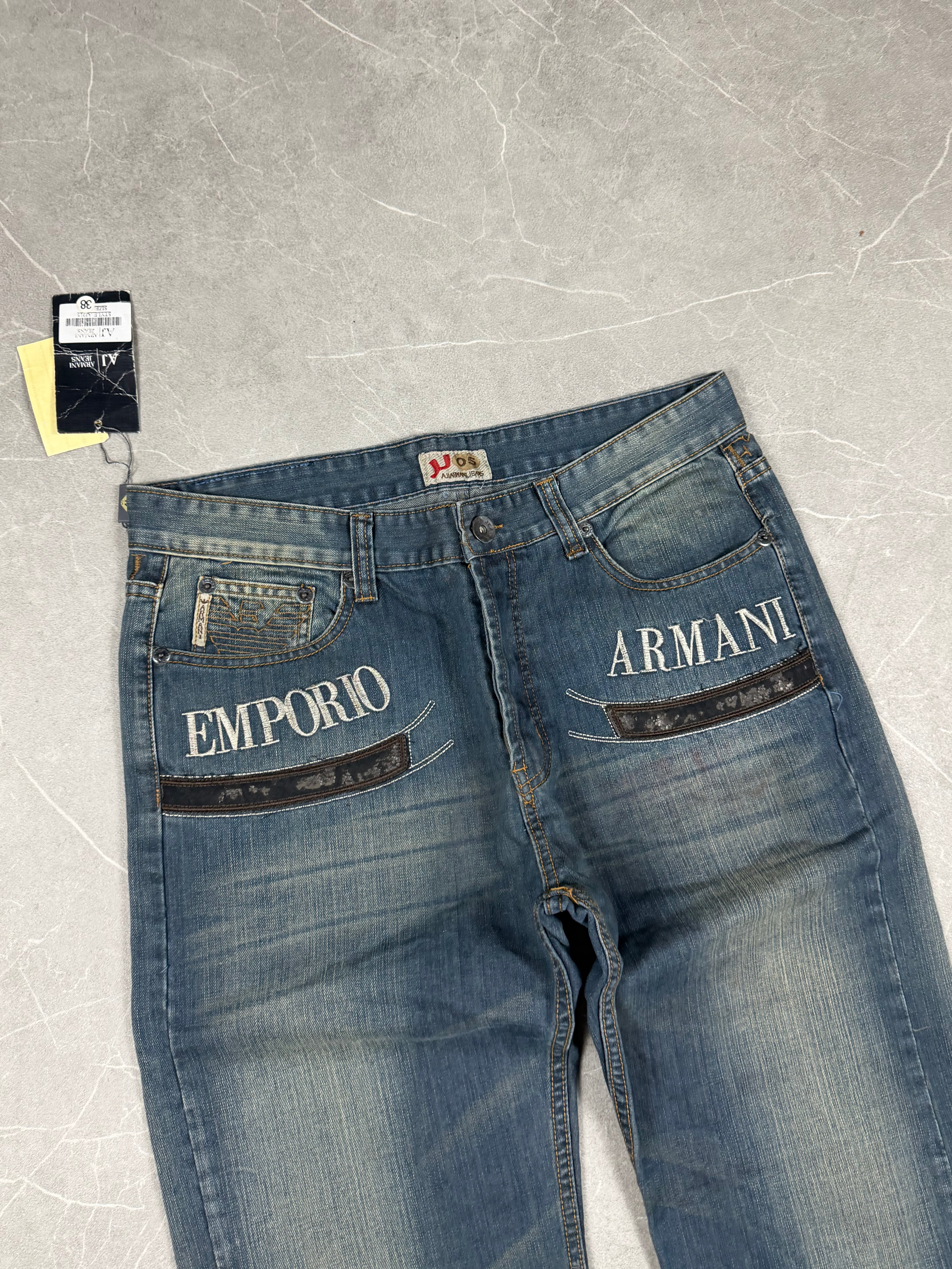 Armani Italia Big Logo Bootcut Jeans (M-L)