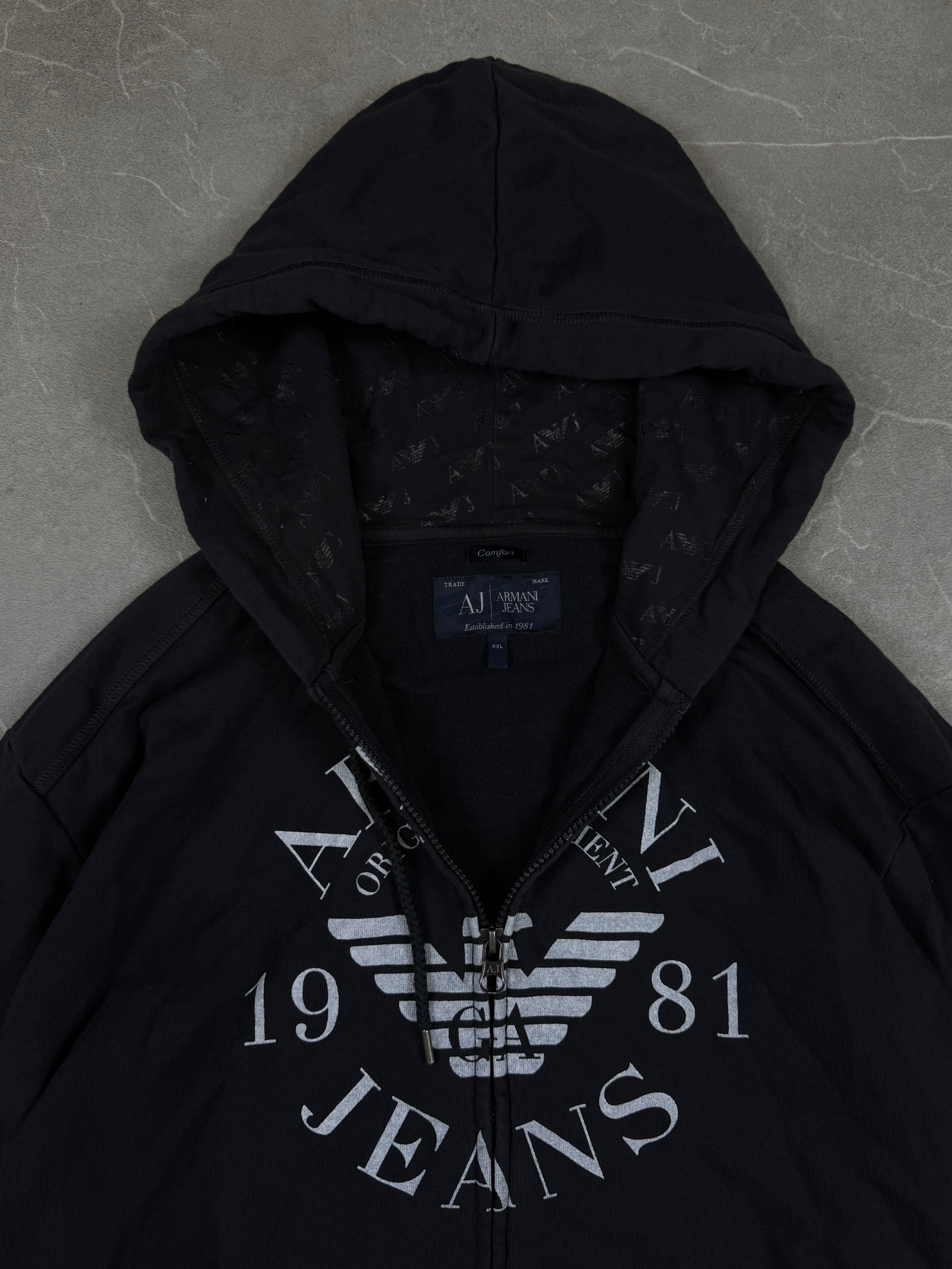 Rare Armani Big Logo Zipper (L)