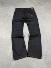 Vintage Washed Waxed Look Bootcut Jeans (S-M)