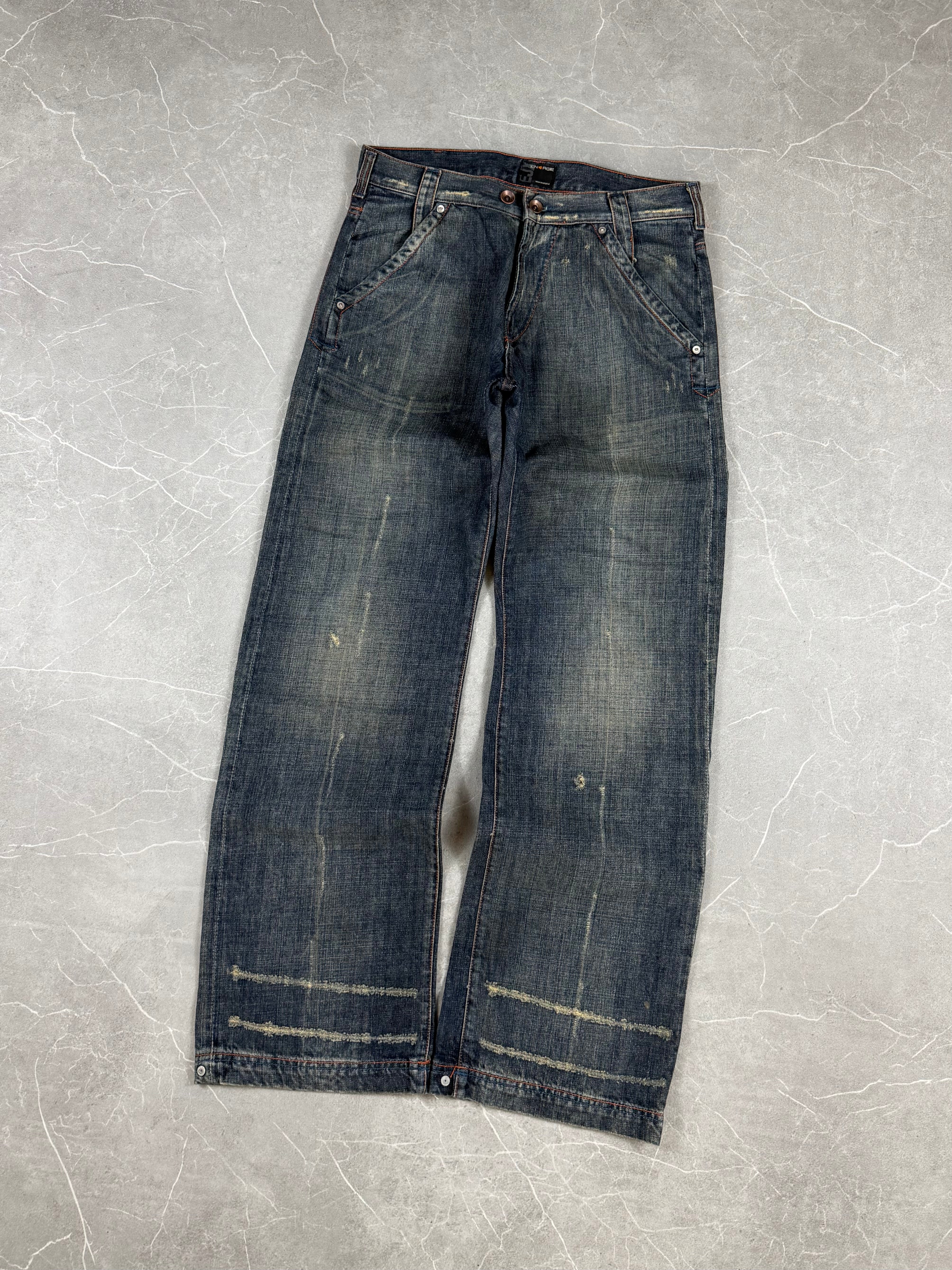 Vintage washed Baggy/Bootcut Jeans (M)