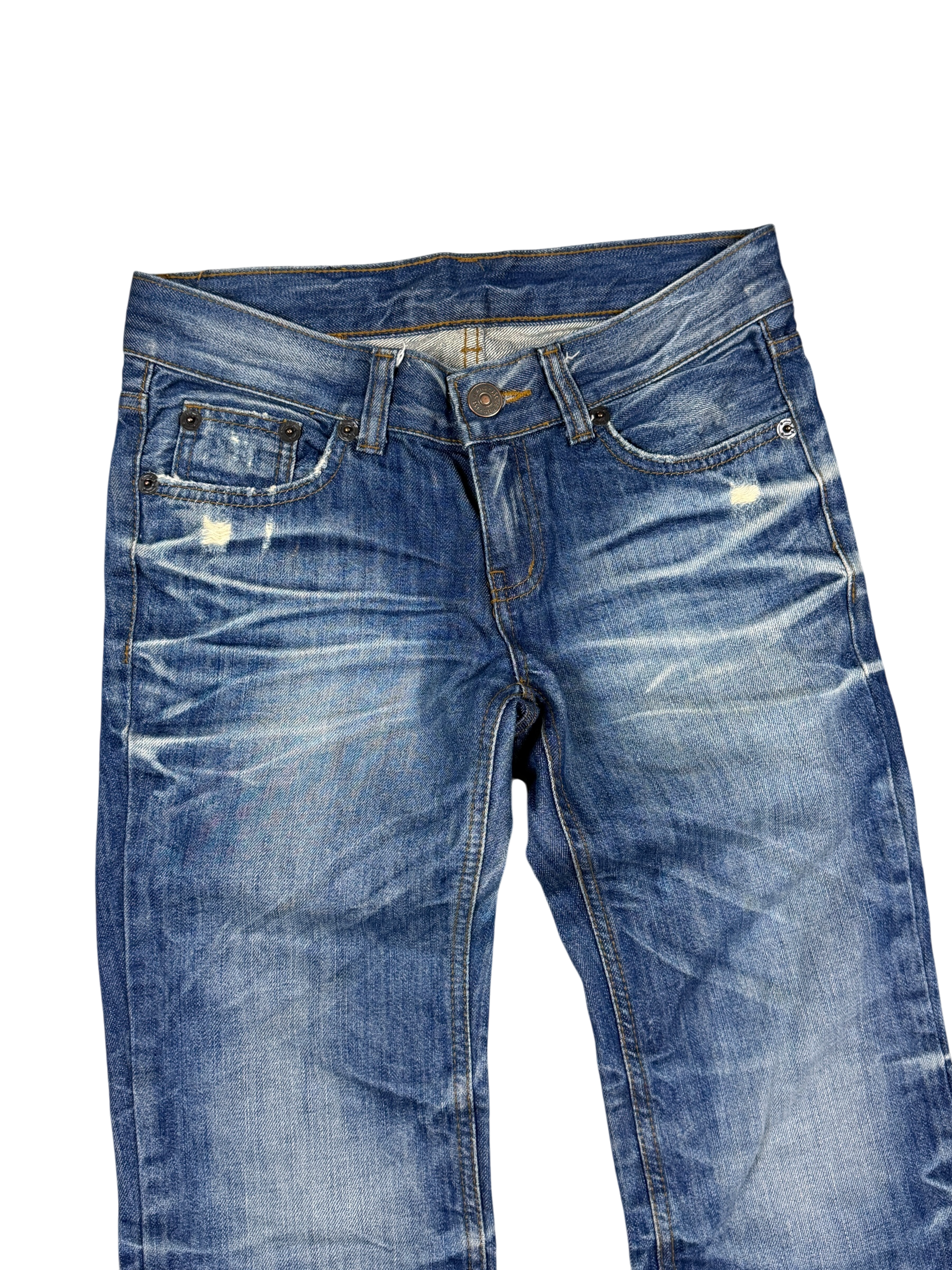 Crazy Washed Straight Jeans (XS)