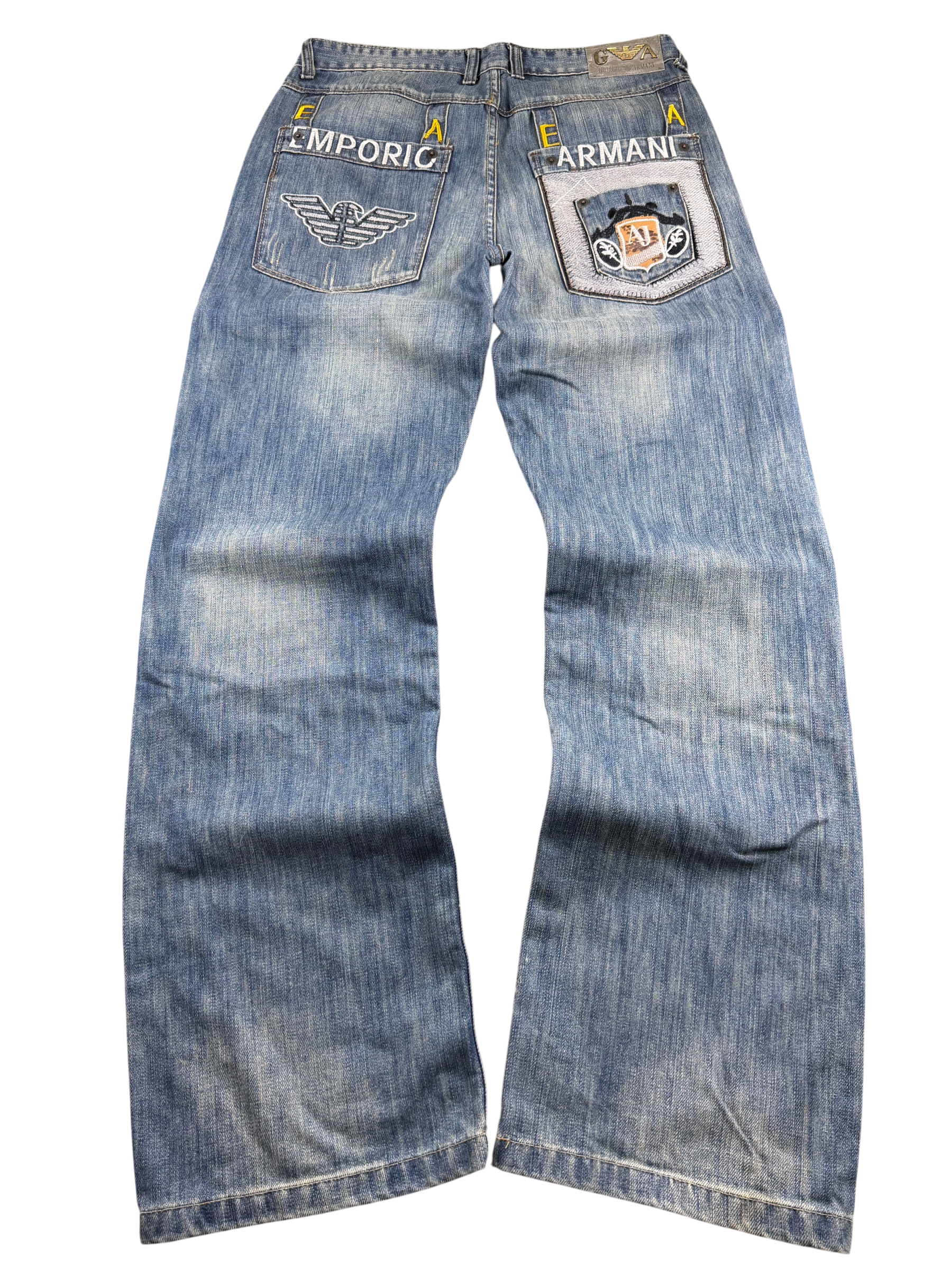 Armani vintage washed Big Logo Bootcut Jeans (L)