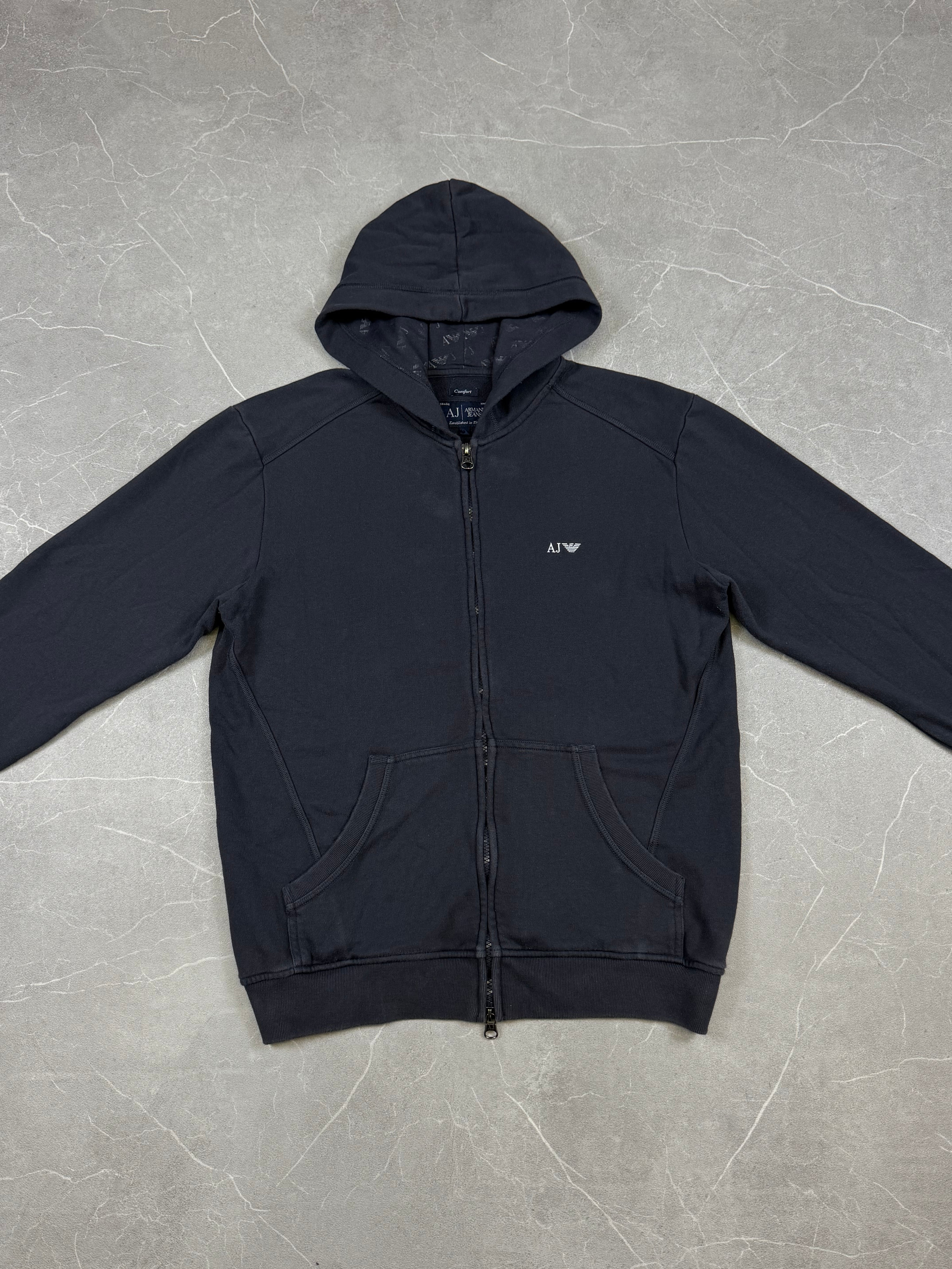 Armani Printed Hood Zip Hoodie (M)