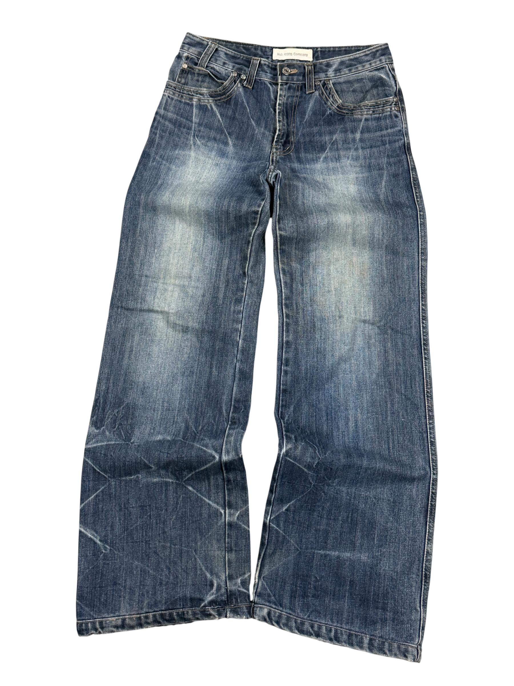 Crazy Washed Baggy/Bootcut Jeans (S)