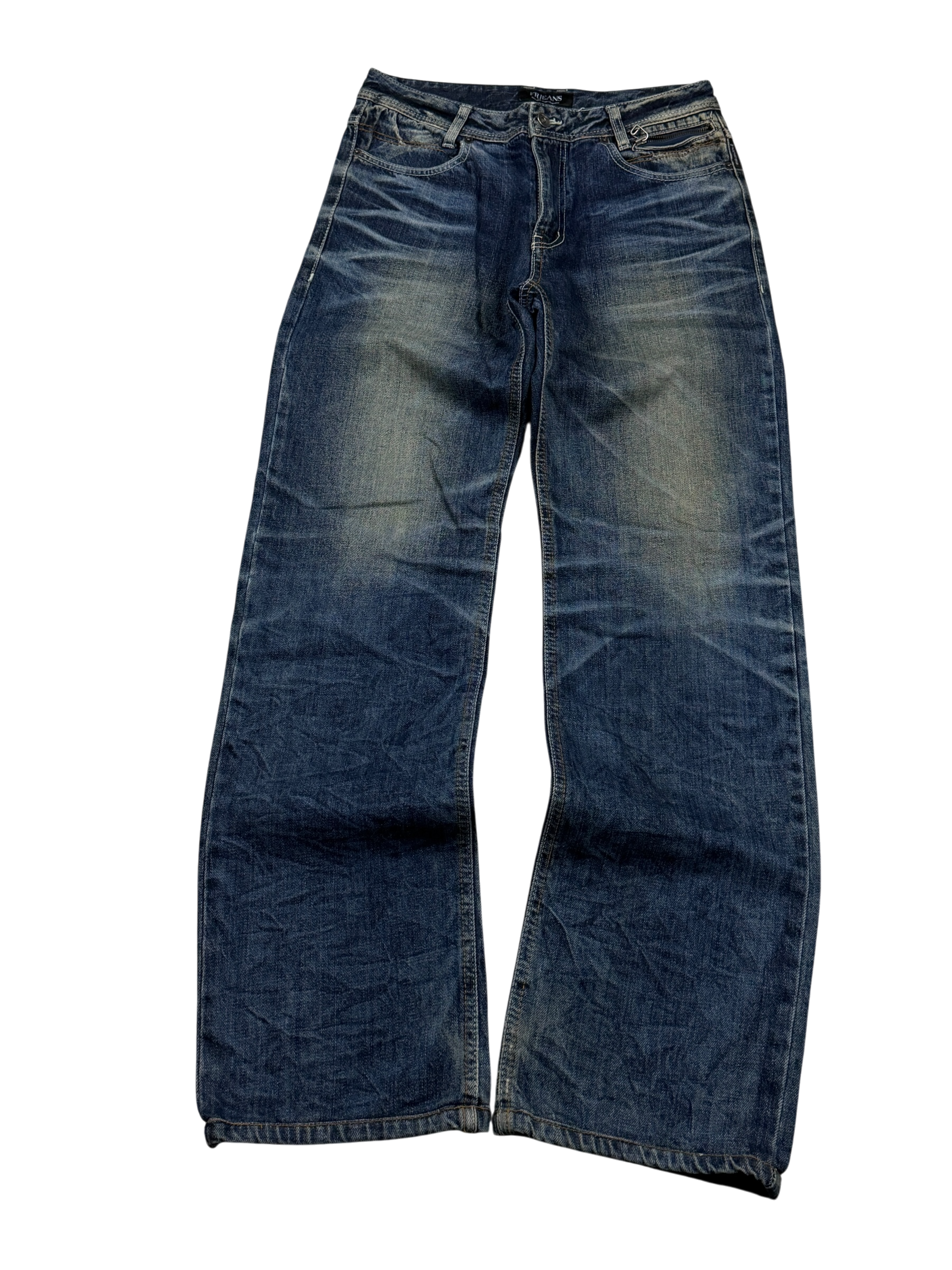 Crazy washed Straight Jeans (XS-S)