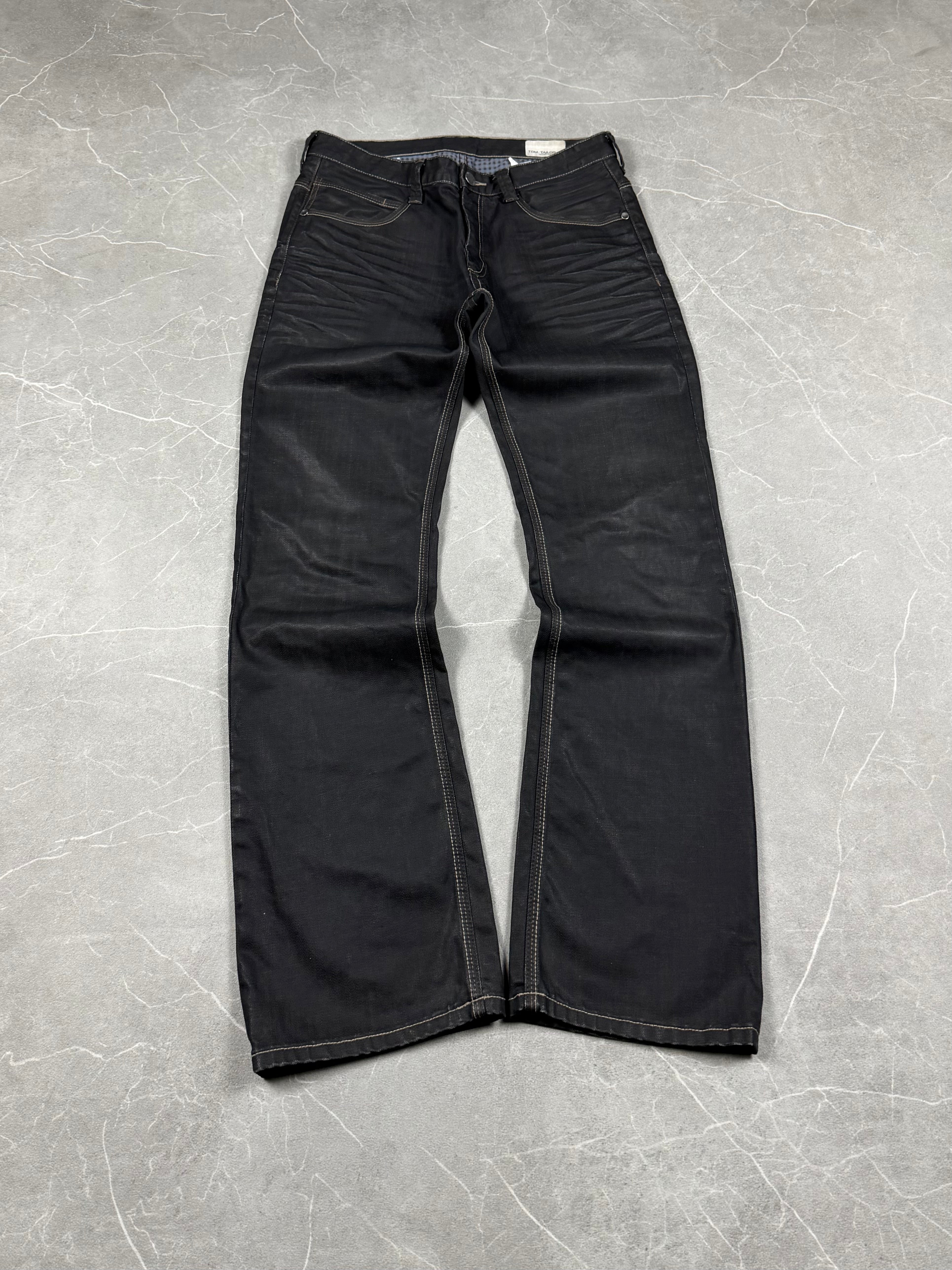 Vintage Washed Waxed Look Bootcut Jeans (S-M)