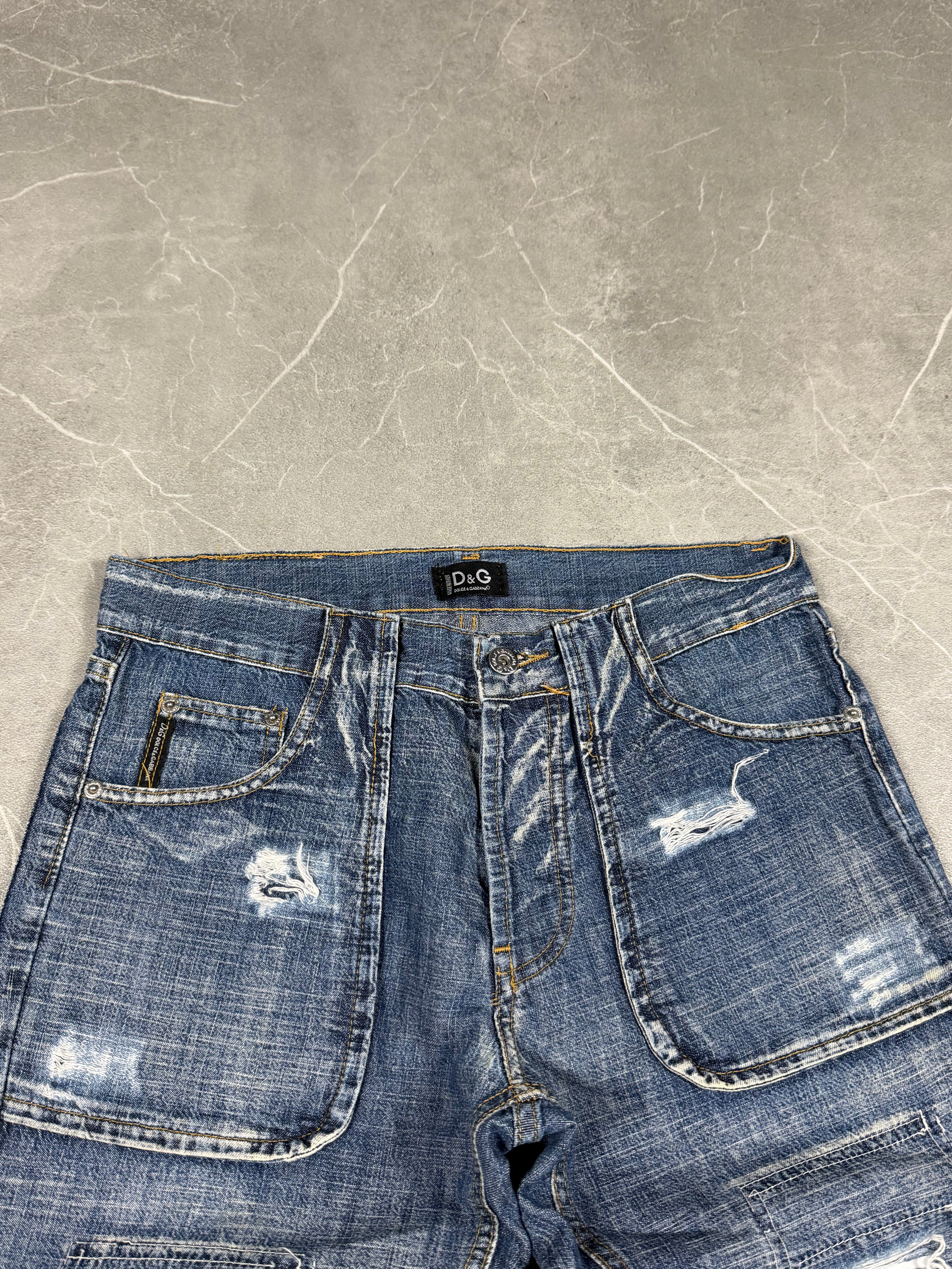 Dolce Gabbana Ripped Logo Jeans (S)