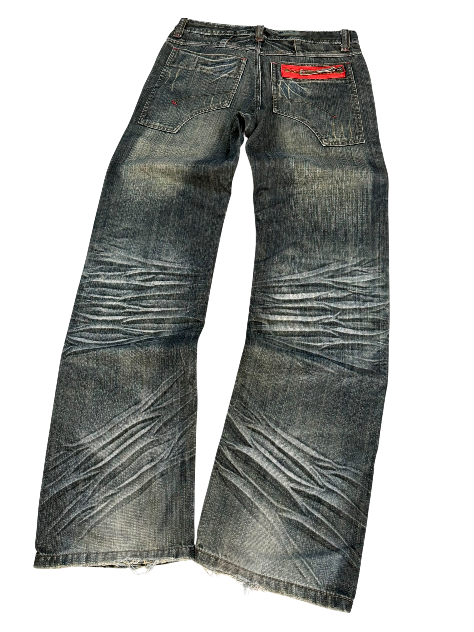 Ultra Washed Straight/Bootleg Jeans (S)