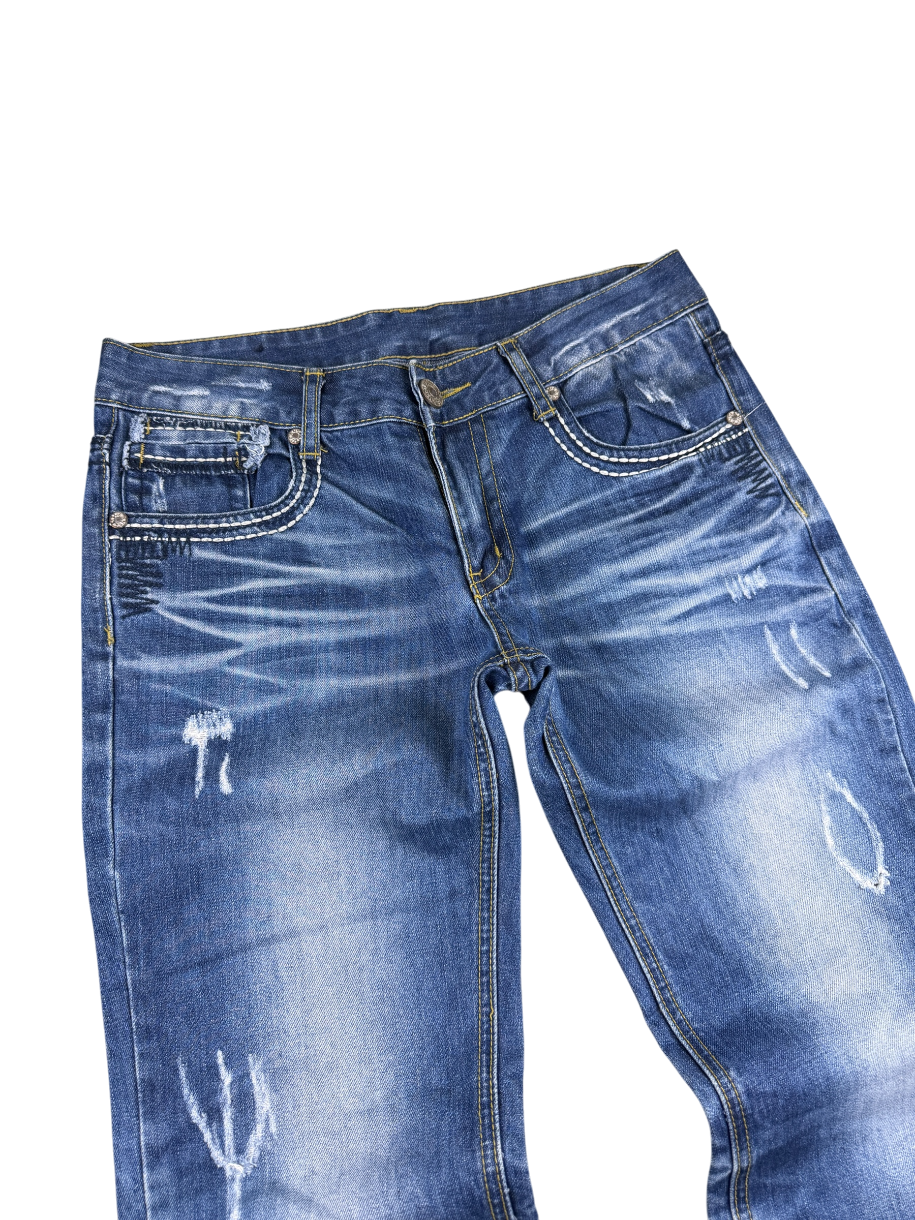 Crazy washed Straight Jeans (S)