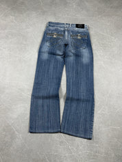 Versace Big Logo washed Bootcut Jeans (XS)