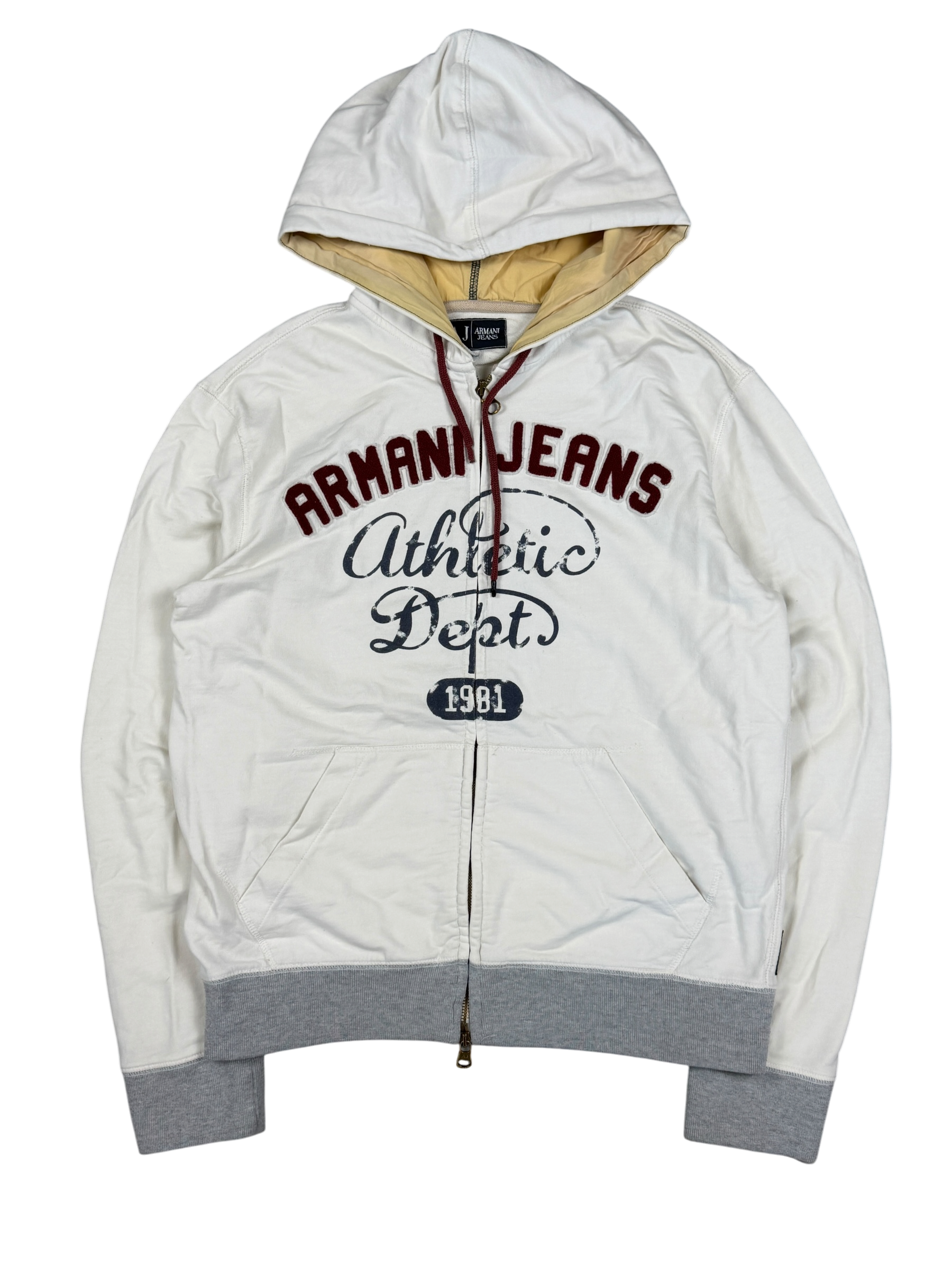 Armani Vintage Big Logo Zip Hoodie (M)