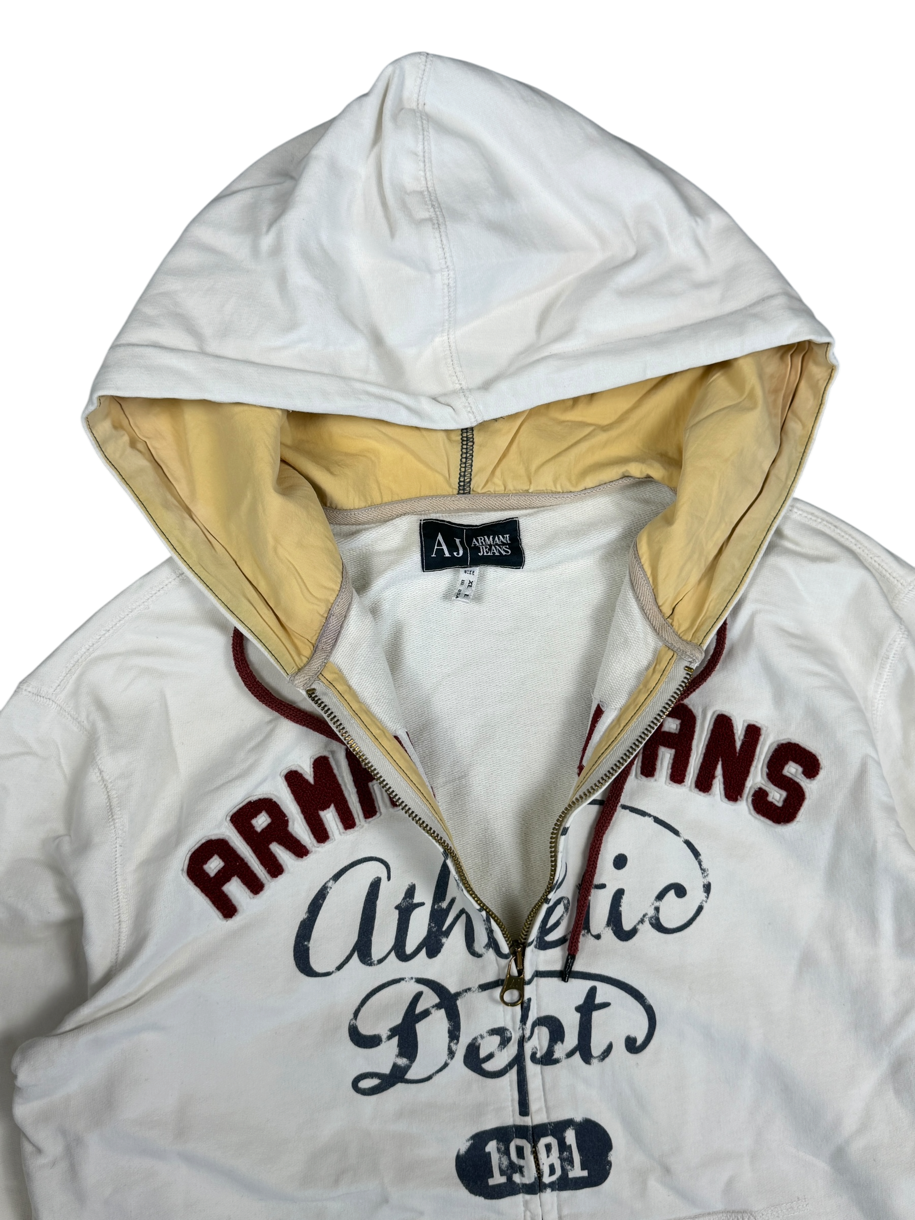 Armani Vintage Big Logo Zip Hoodie (M)