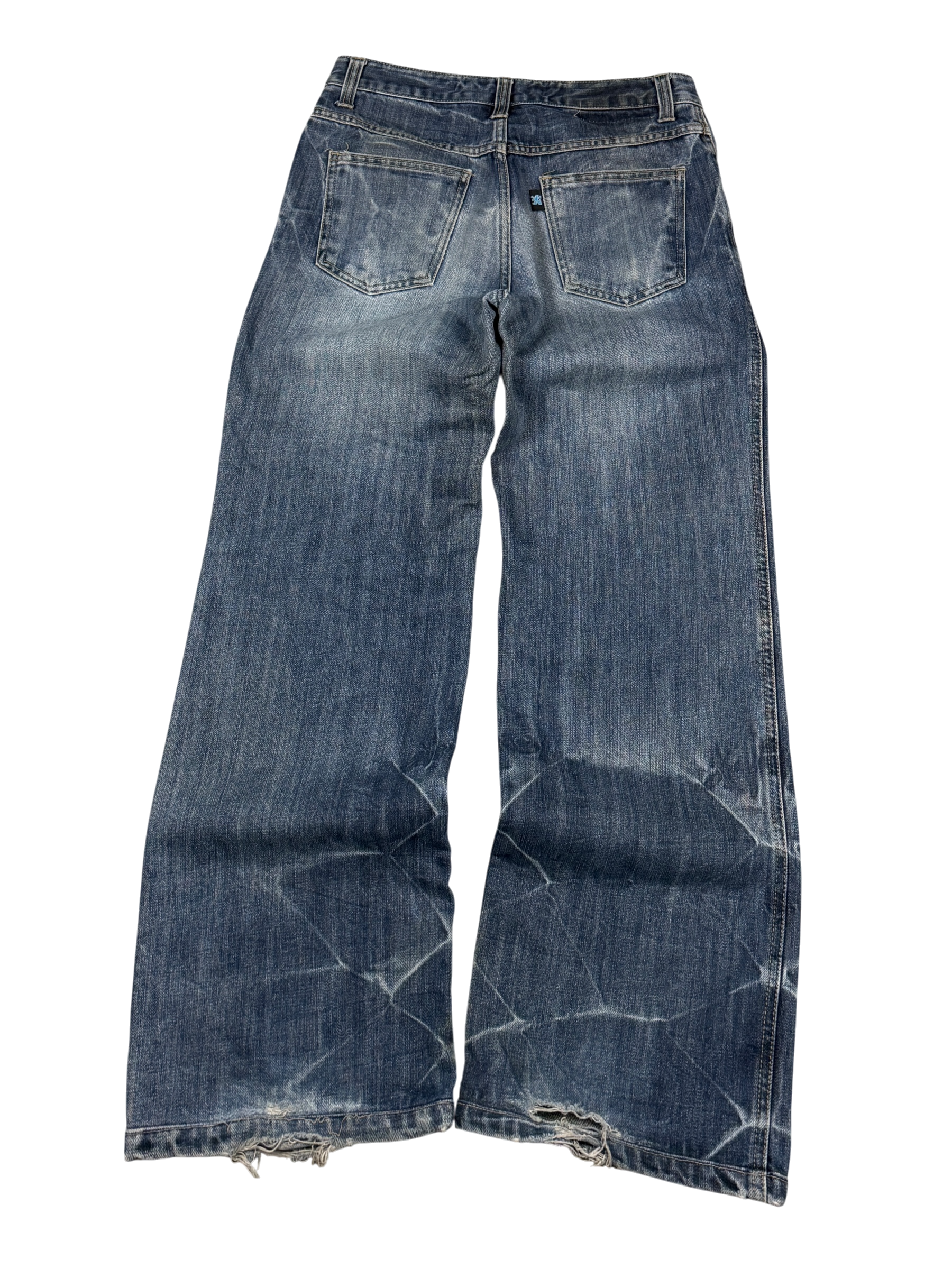 Crazy Washed Baggy/Bootcut Jeans (S)