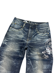 Ultra washed embroidery Jeans (S)