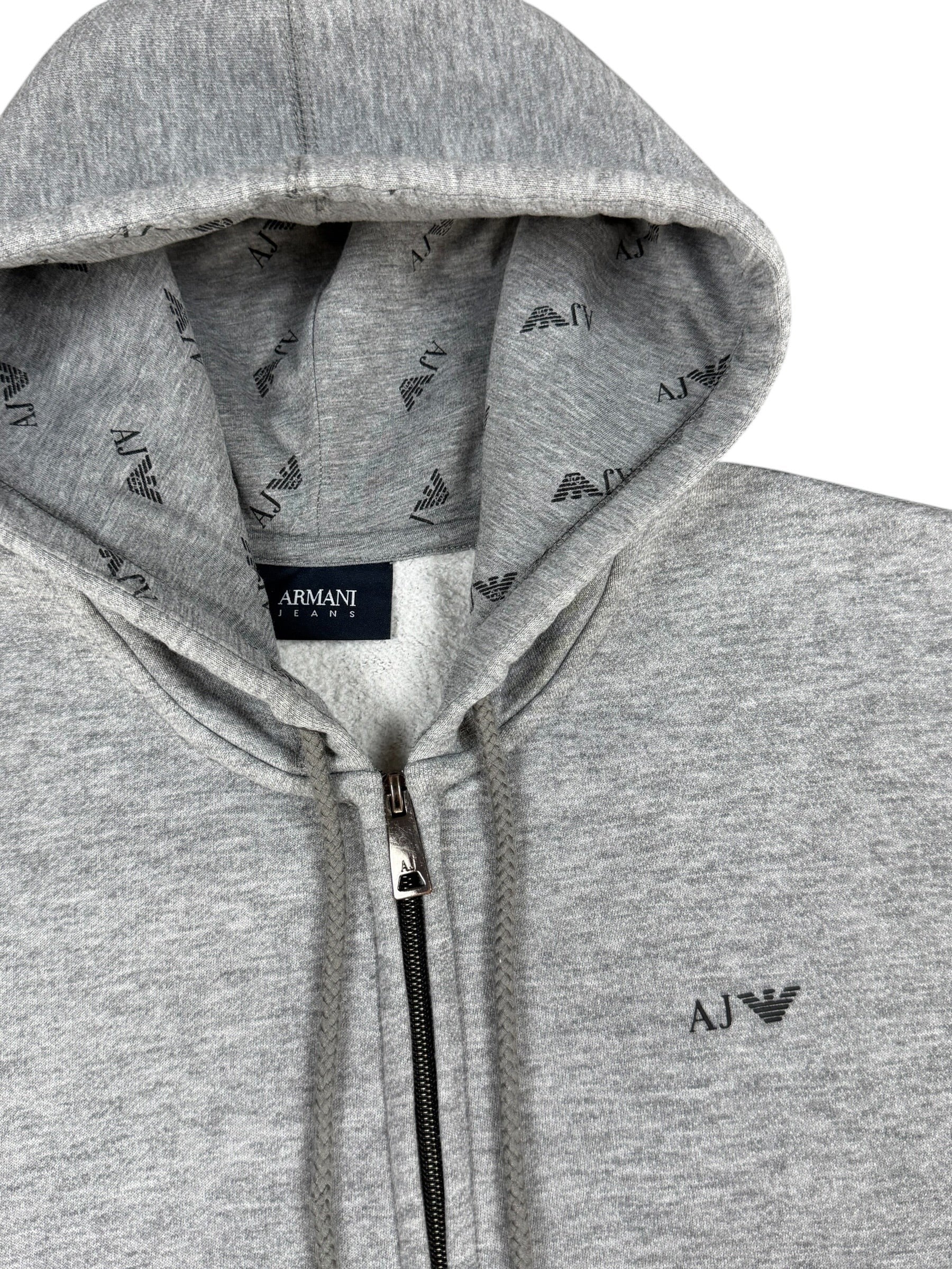 Armani Printed Hood Zip Hoodie (S)