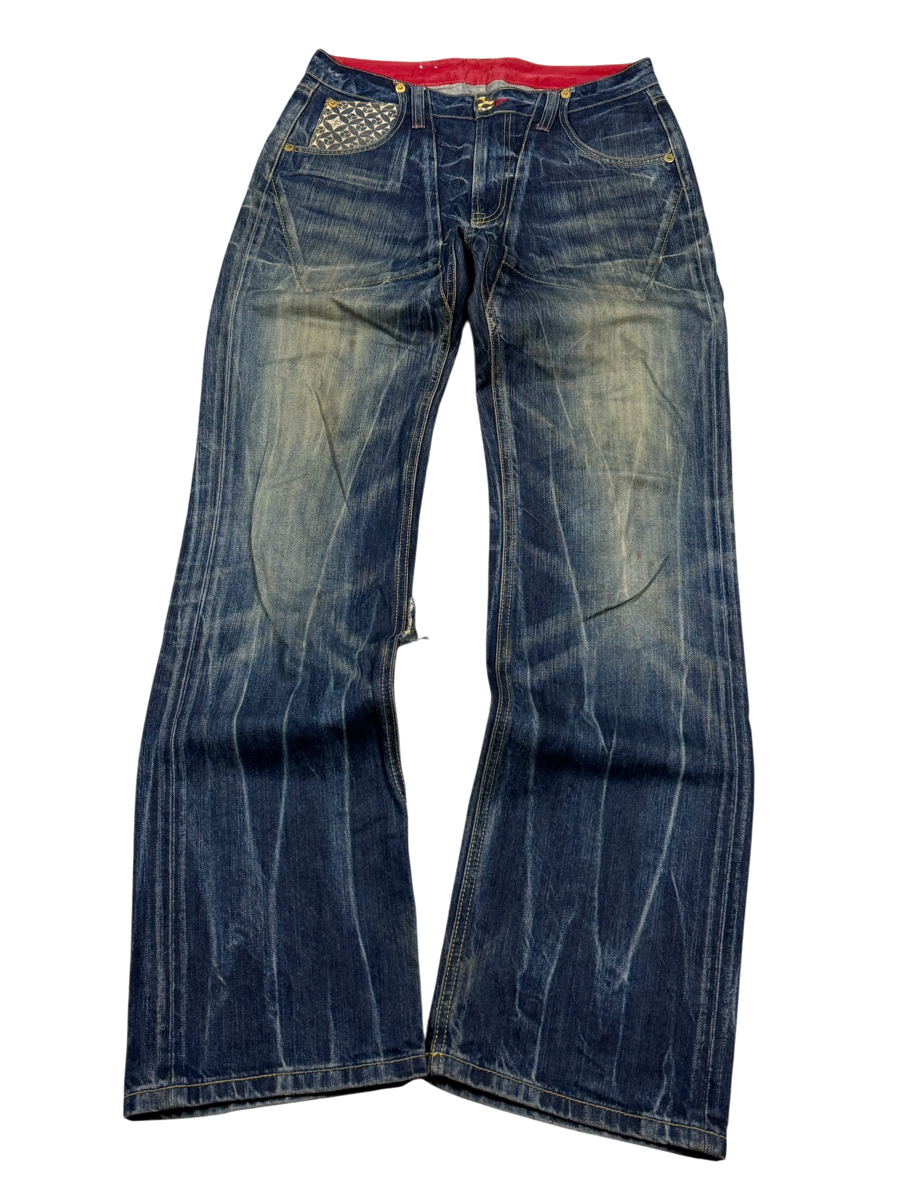 Crazy Washed Straight/Bootleg Jeans (M)