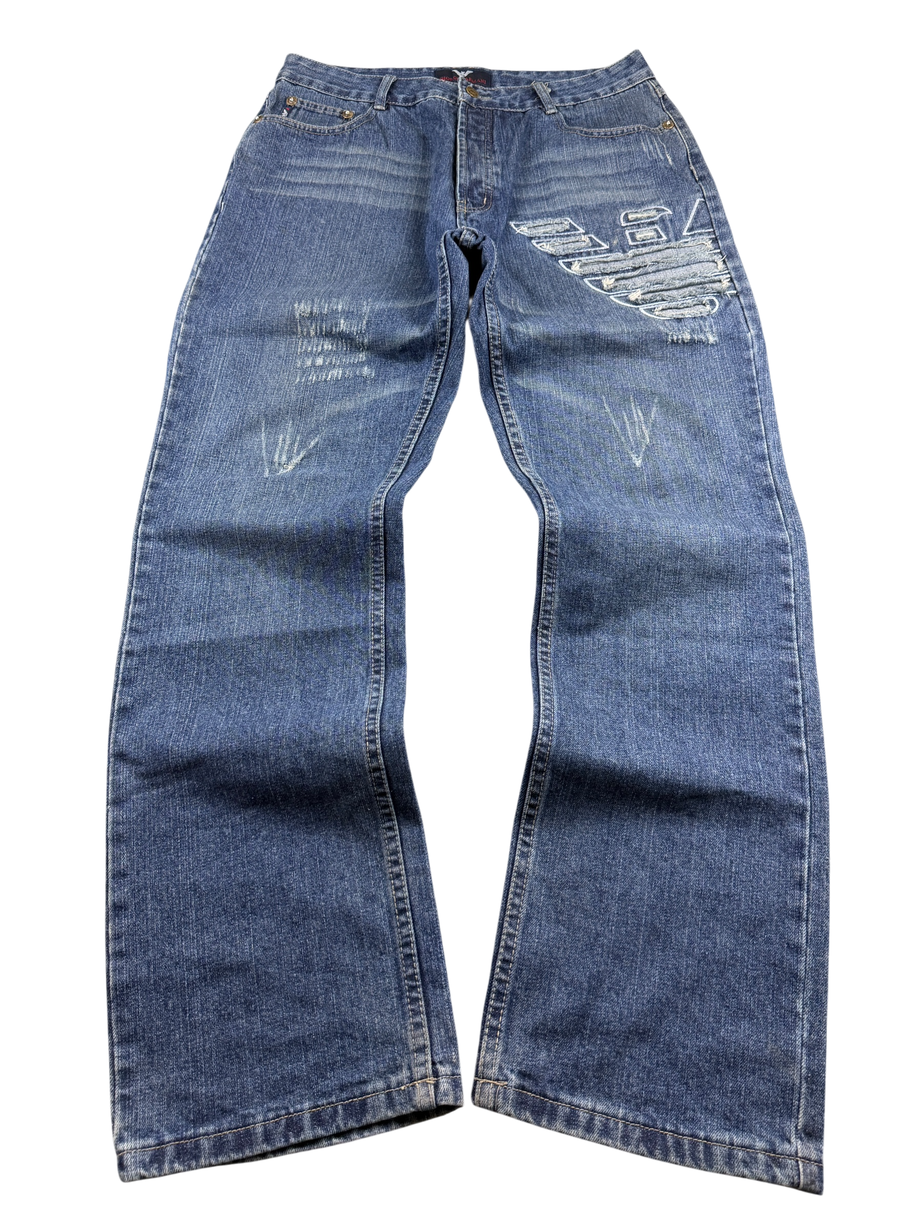 Armani vintage Big Logo Straight Jeans (M-L)