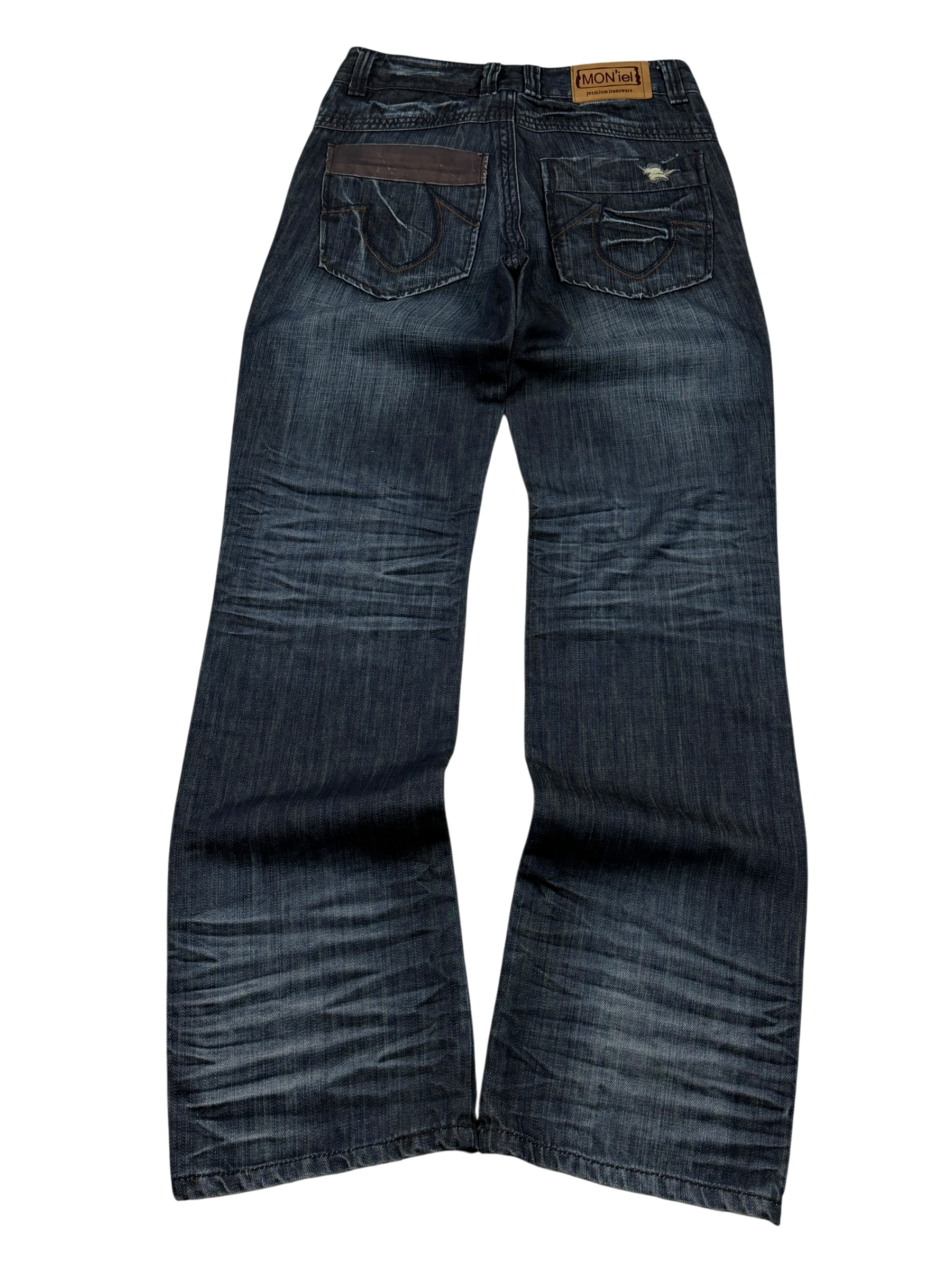 Crazy Washed Straight Jeans (XS-S)
