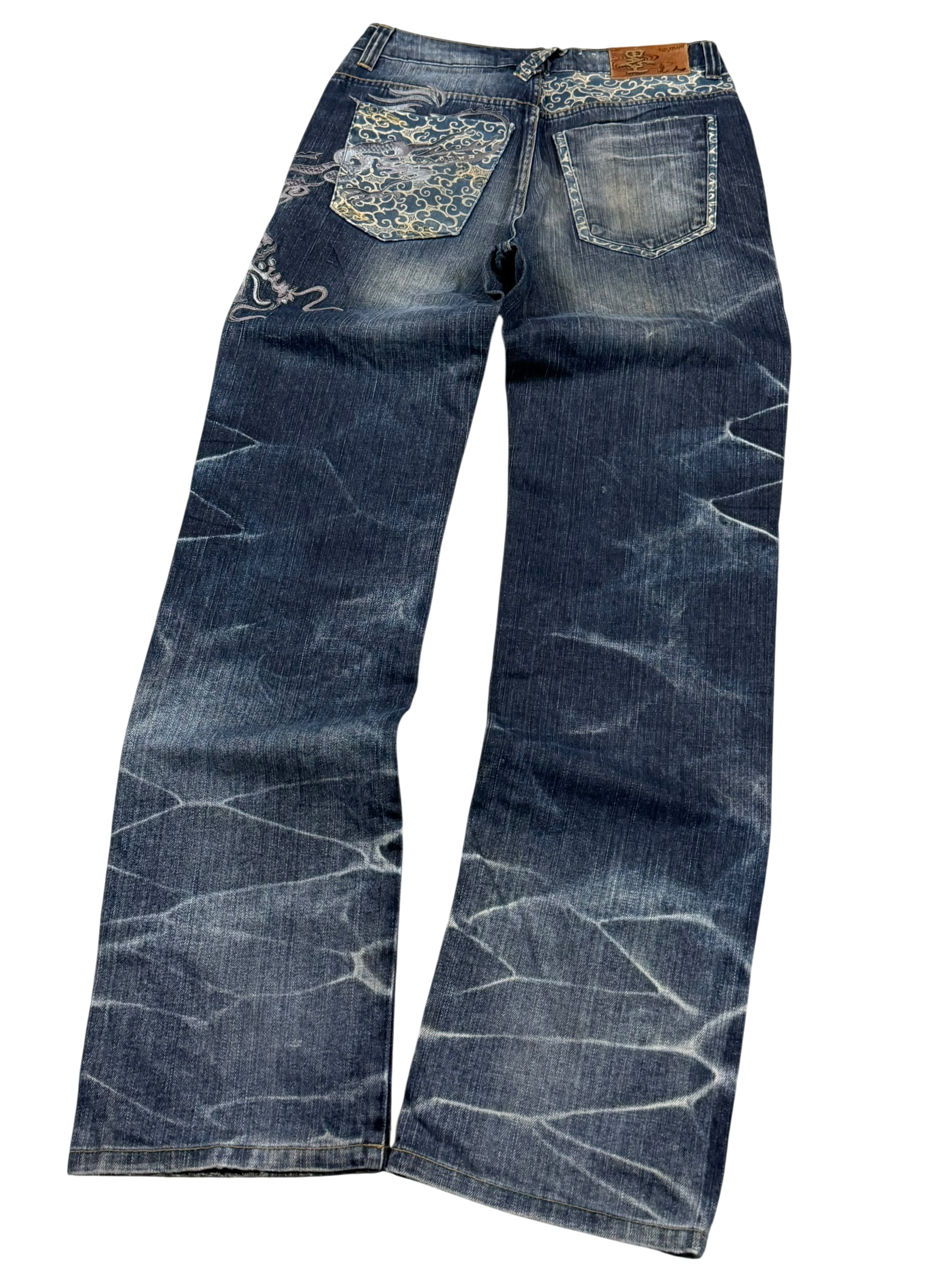 Ultra washed embroidery Jeans (S)