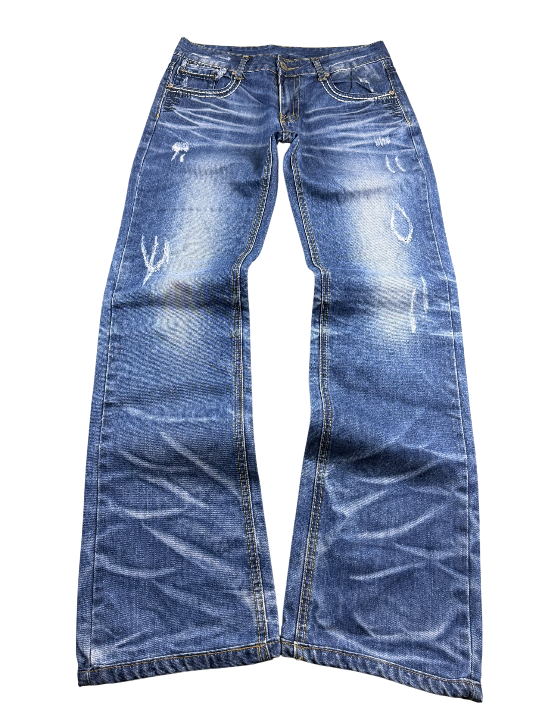 Crazy washed Straight Jeans (S)