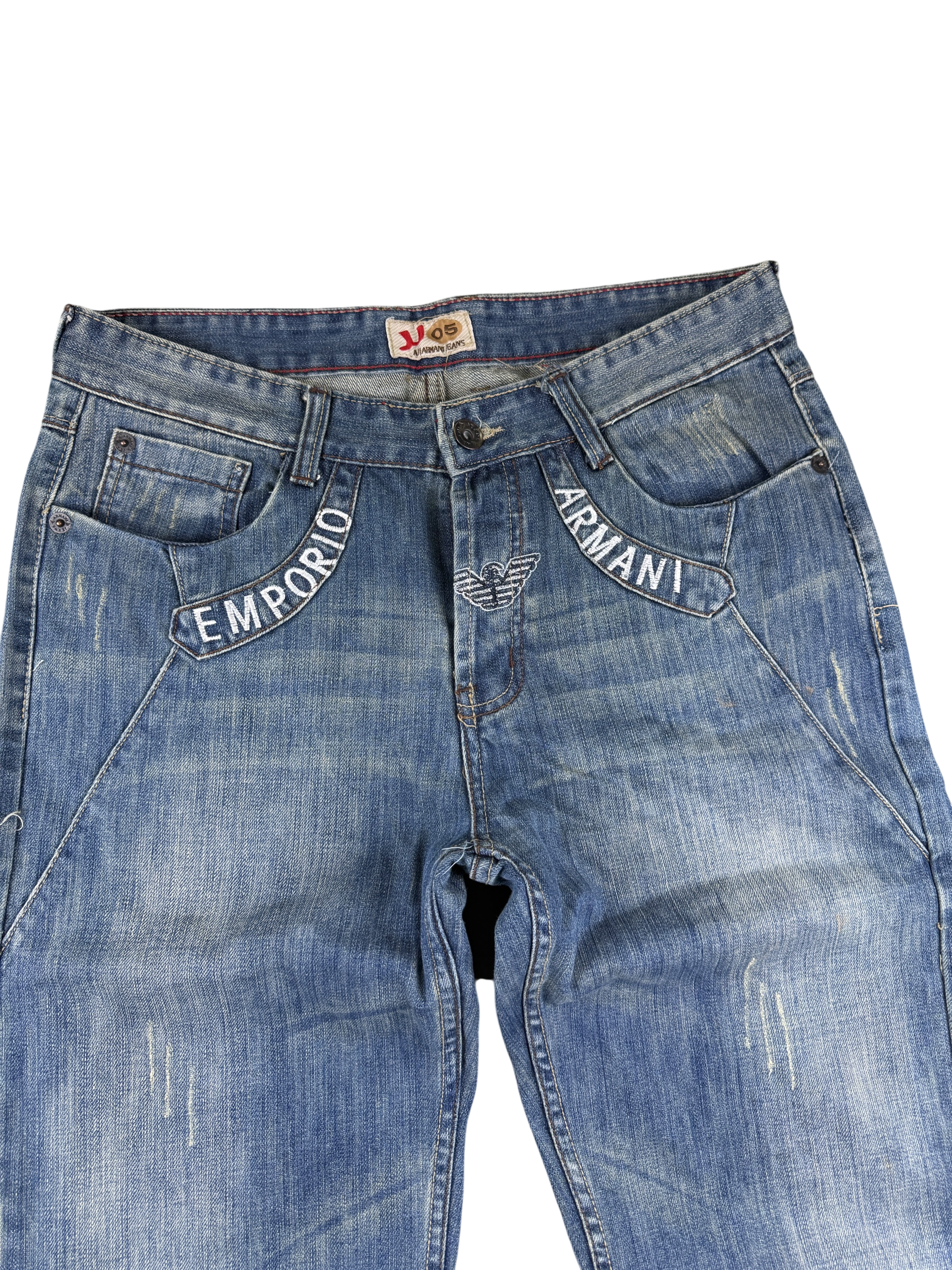 Armani vintage washed Big Logo Bootcut Jeans (L)