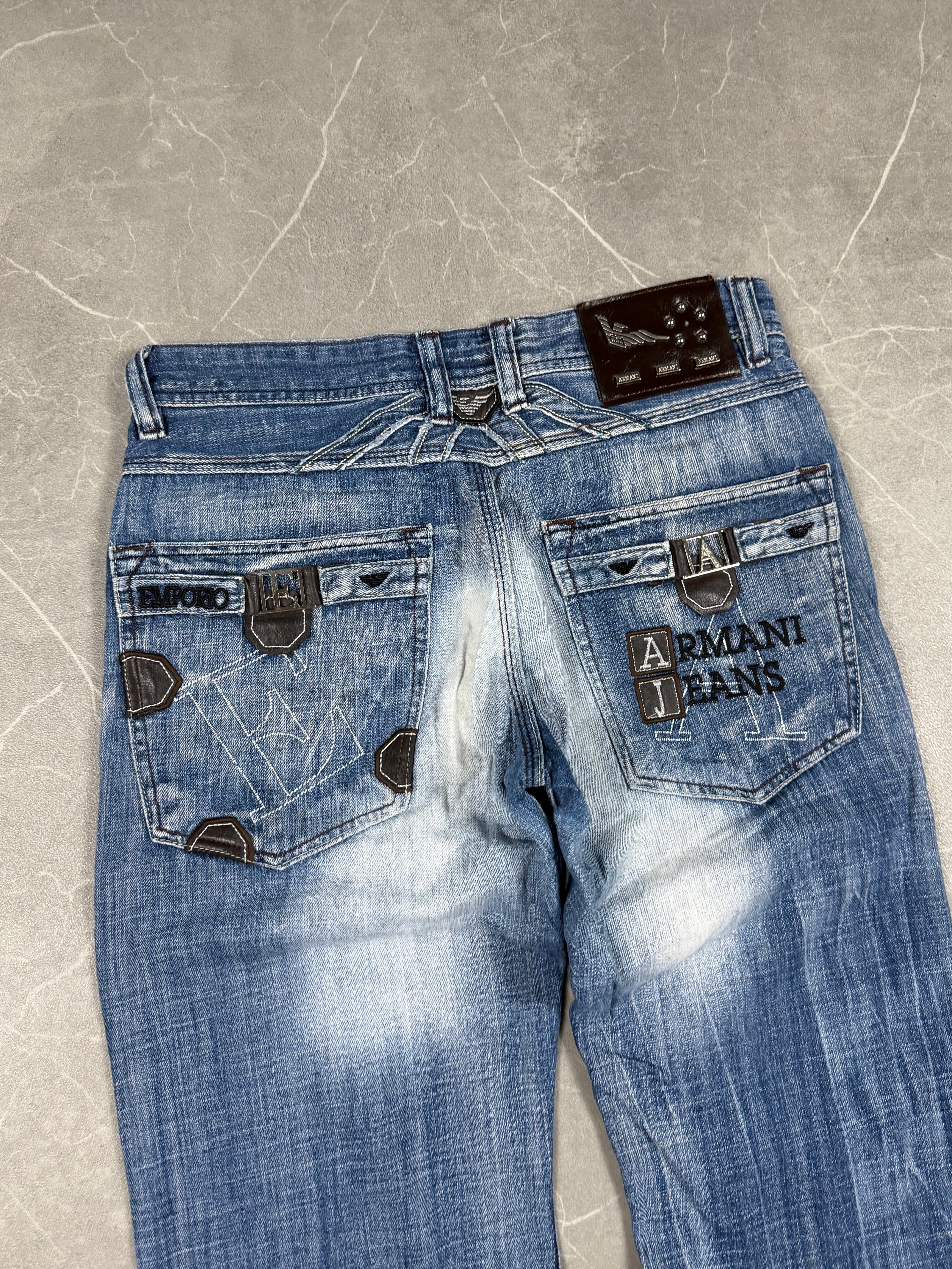 Armani vintage Big Logo washed Bootcut Jeans (XS)