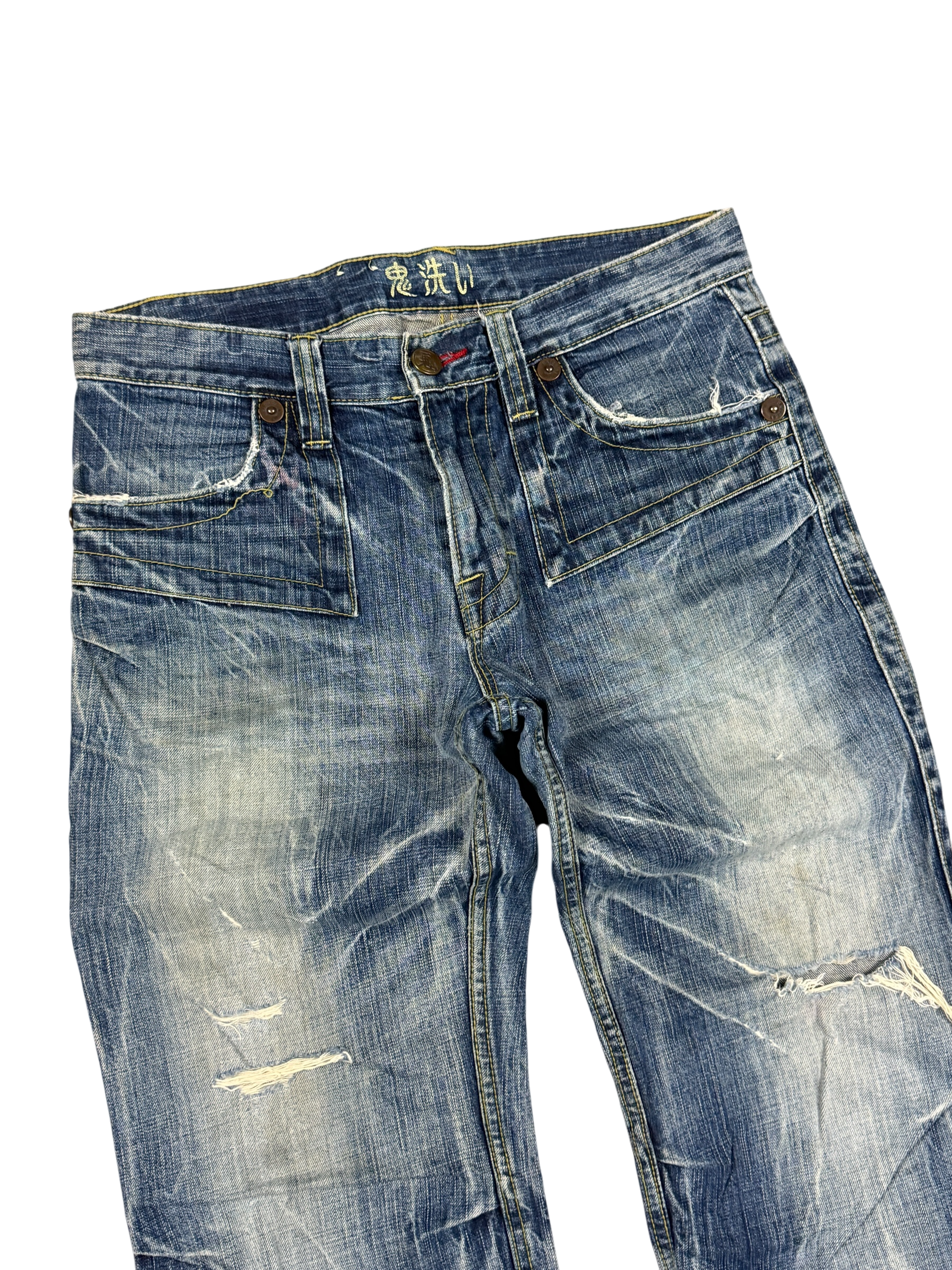 Crazy Washed Straight Jeans (S)