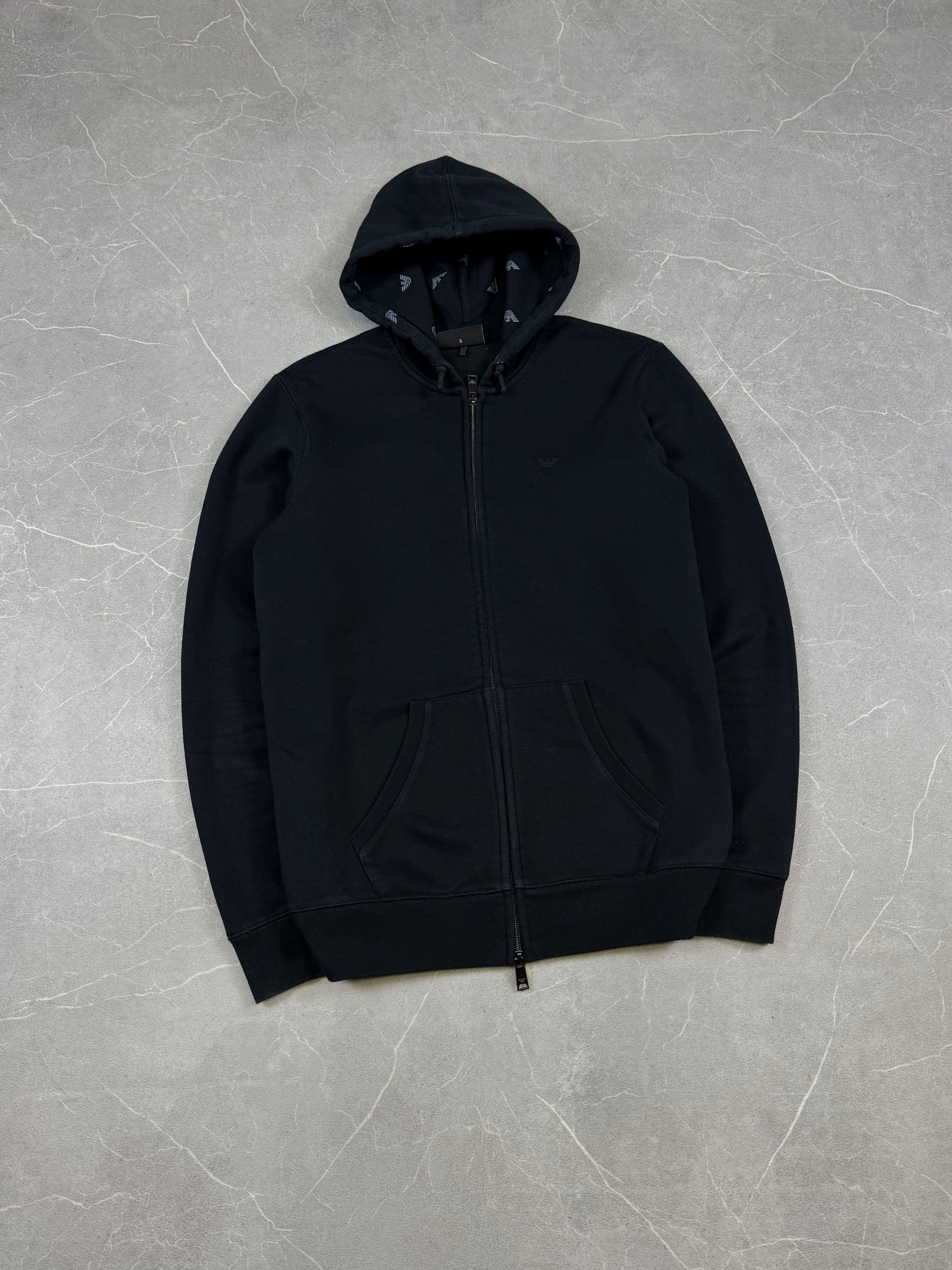 Armani Printed Hood Zip Hoodie (S)