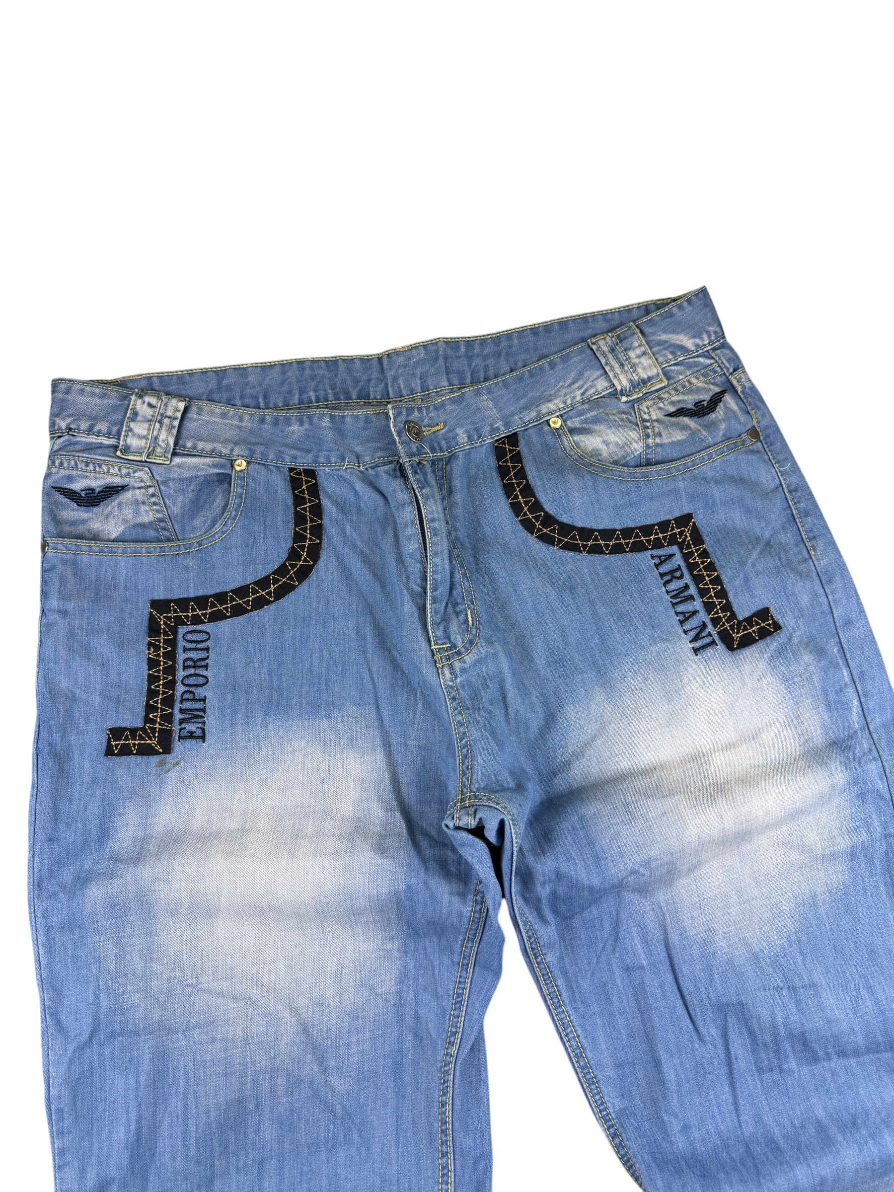 Armani Big Logo Baggy/Bootcut Jeans (XL)