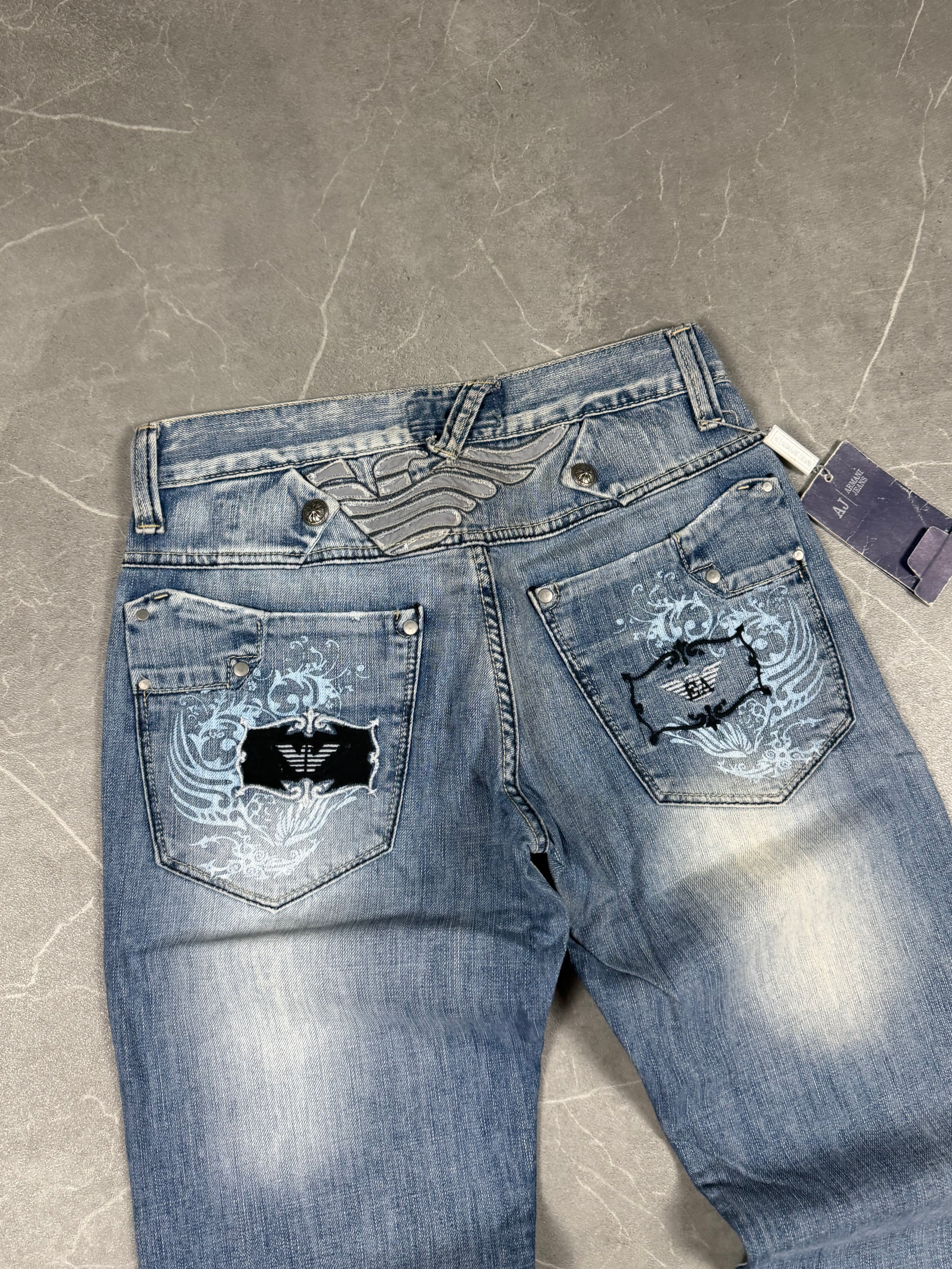 Armani washed Big Logo Jeans (XS)
