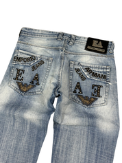 Armani Big Logo Bootcut Jeans (M)
