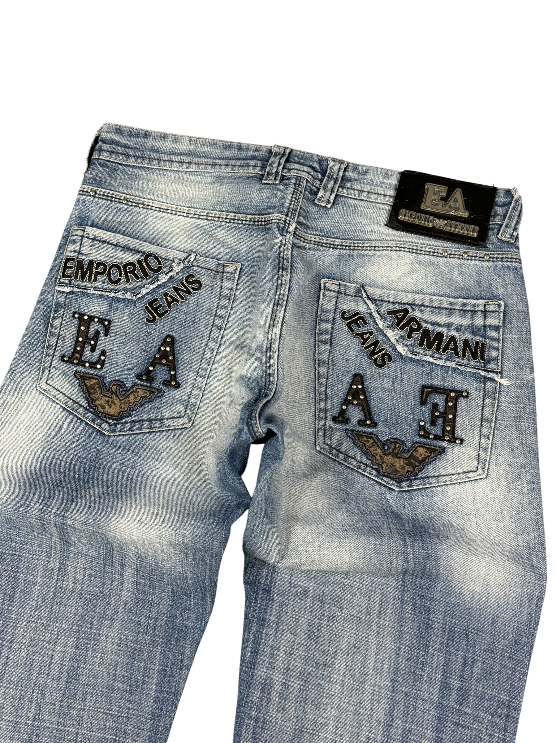 Armani Big Logo Bootcut Jeans (M)