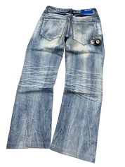 Washed Straight-Fit Jeans (XS)