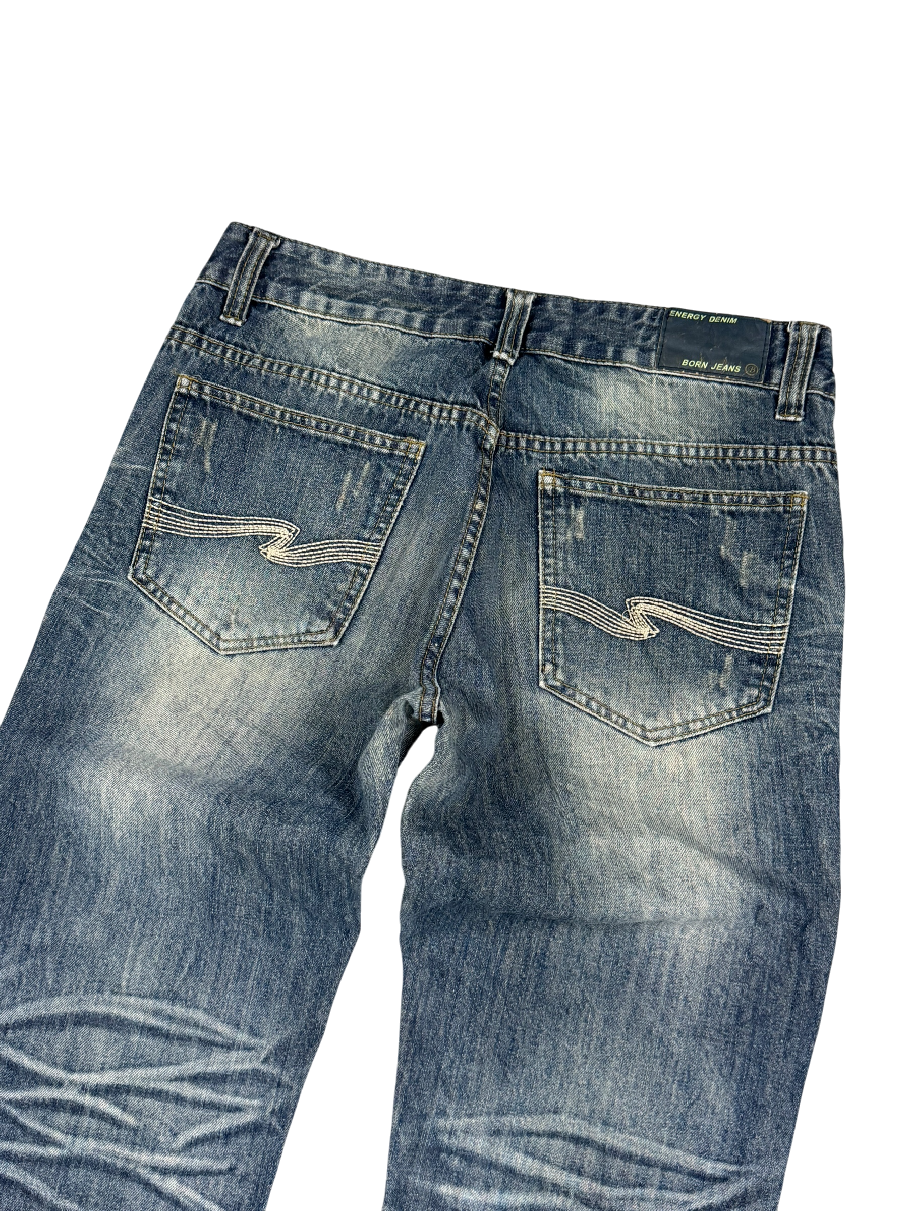 Washed Straight-Fit Jeans (S)