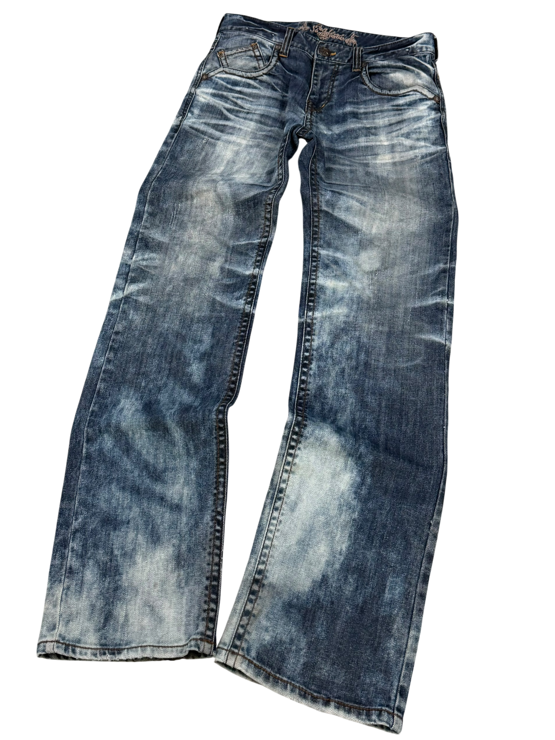 Crazy washed straight jeans (M)