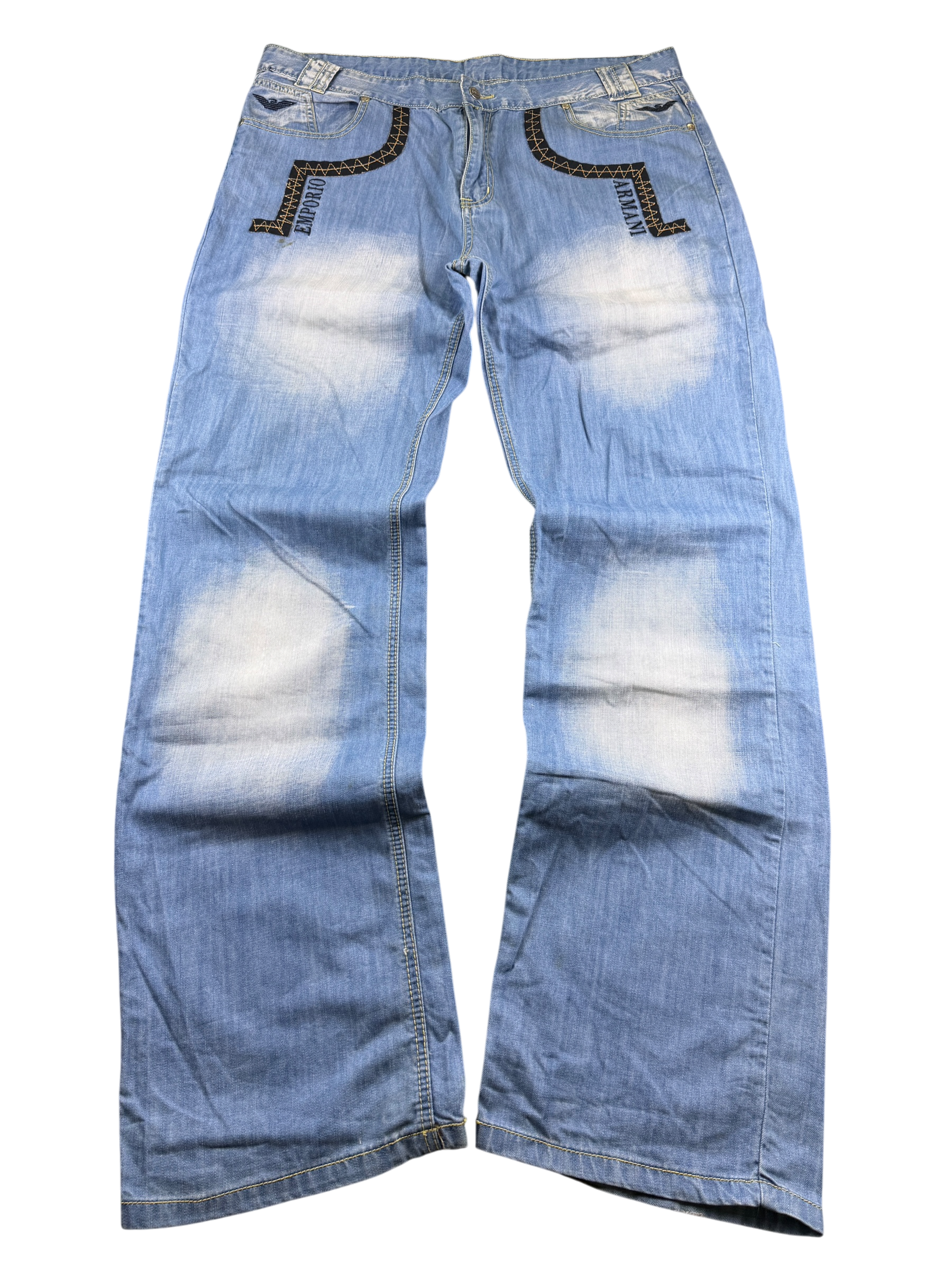Armani Big Logo Baggy/Bootcut Jeans (XL)