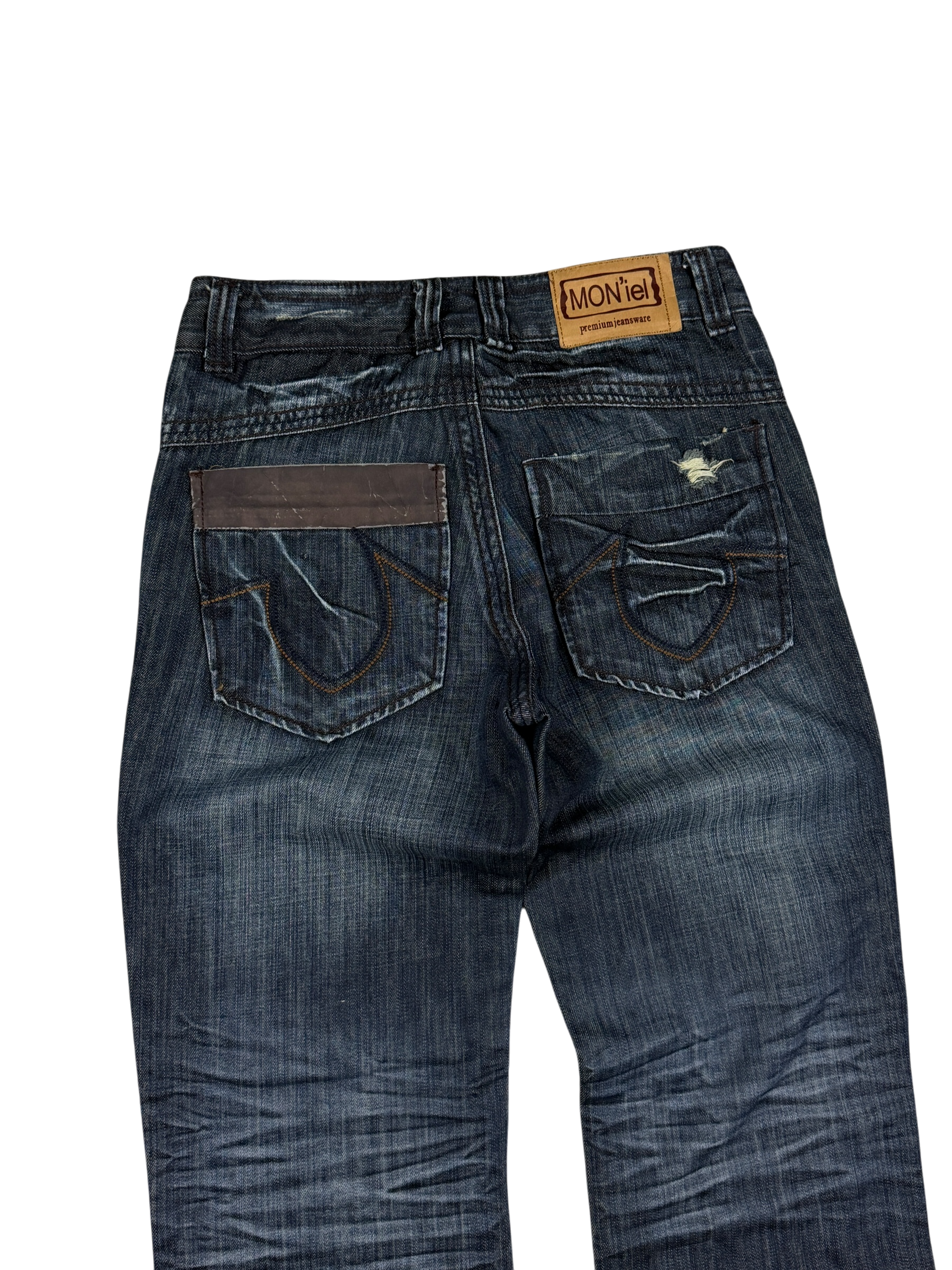 Crazy Washed Straight Jeans (XS-S)