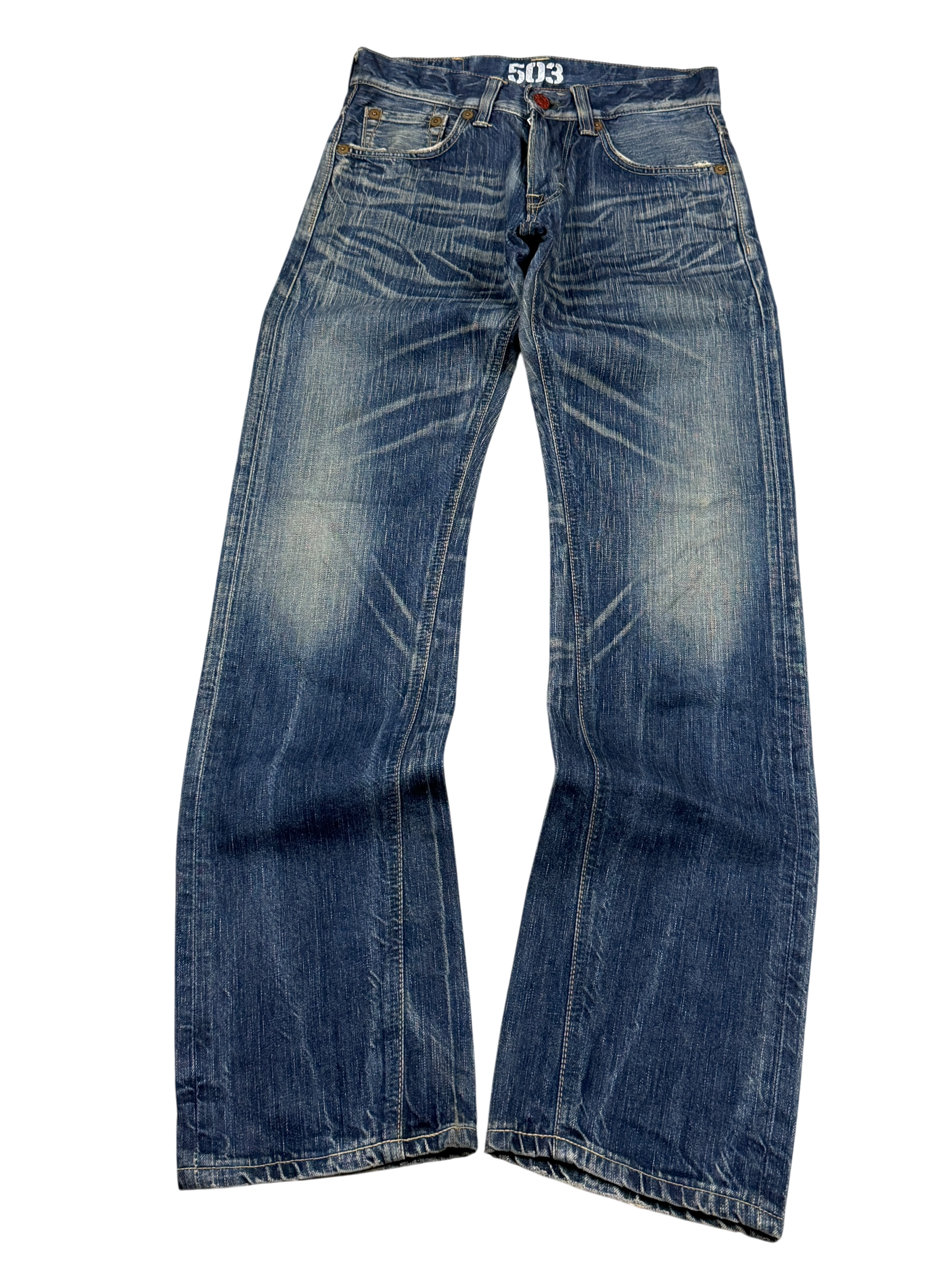 Crazy Washed Straight Jeans (XS)