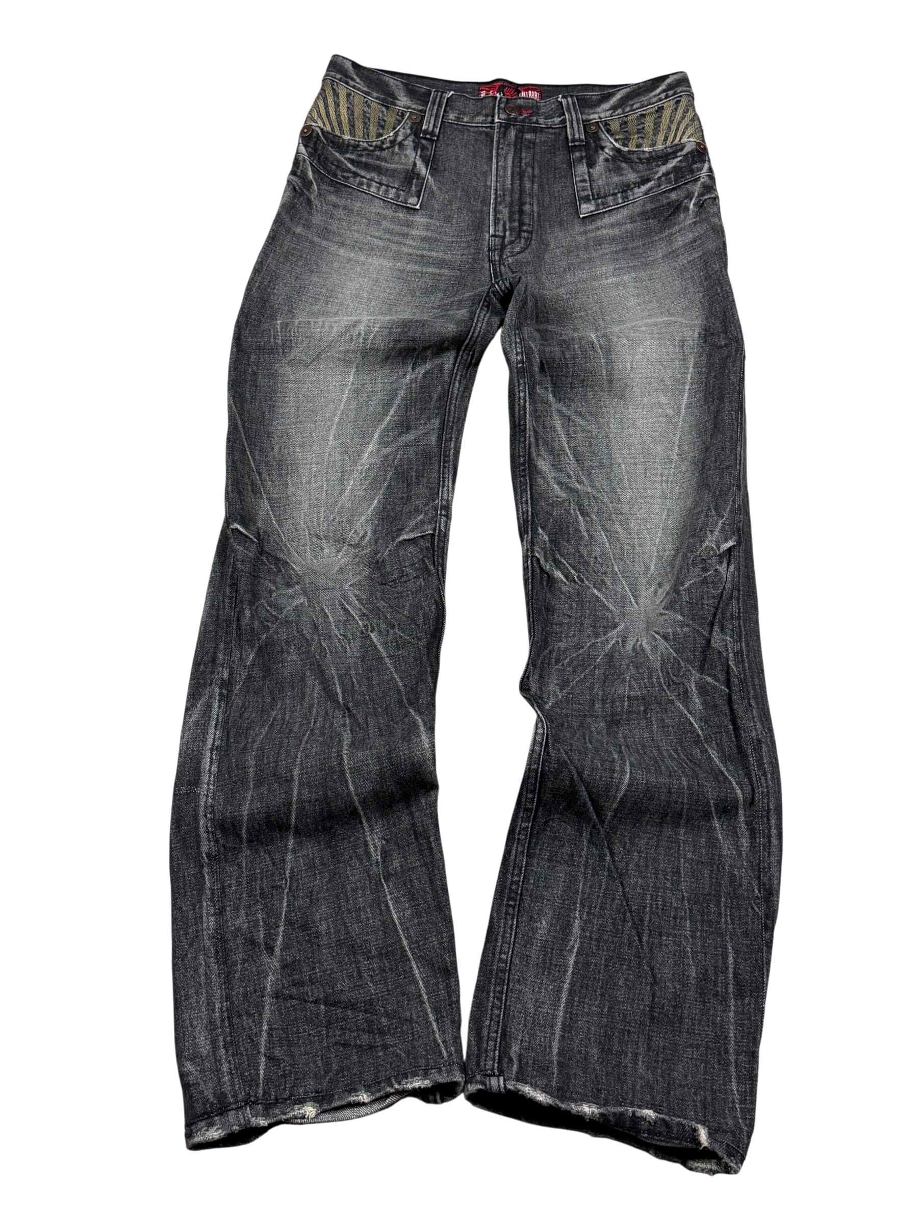 Crazy Washed Straight Jeans (L)