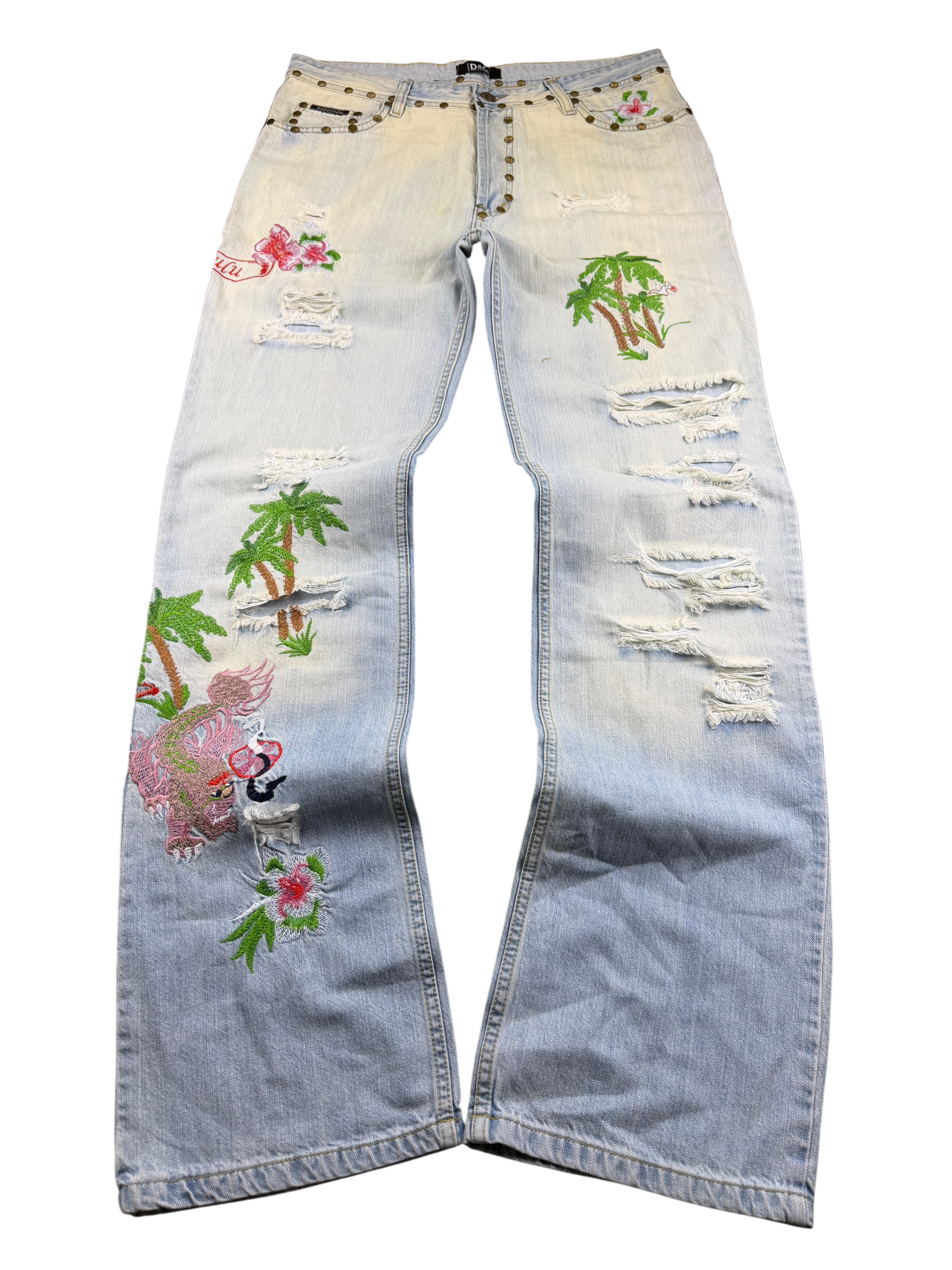 Dolce Gabbana Big Logo „Honolulu“ Bootcut Jeans (L-XL)