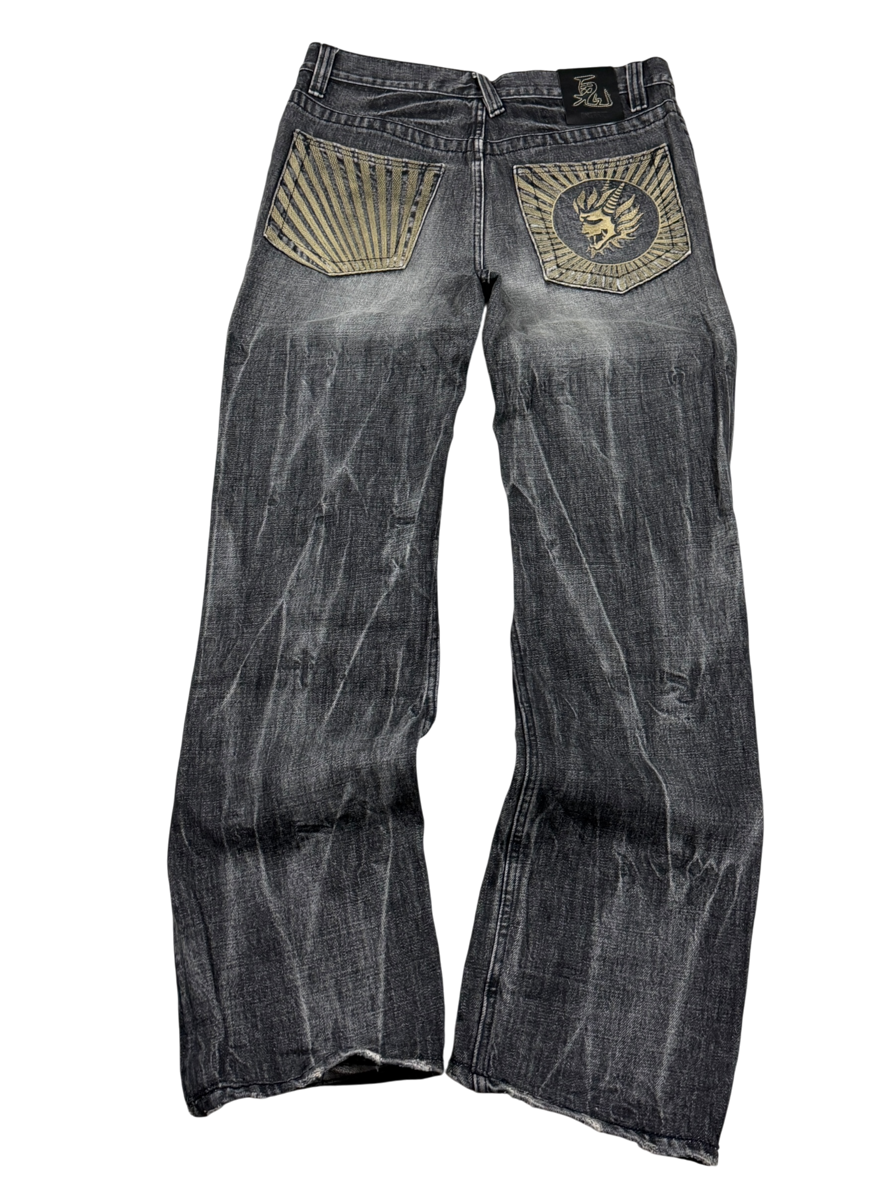 Crazy Washed Straight Jeans (L)