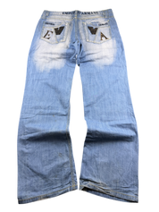 Armani Big Logo Baggy/Bootcut Jeans (XL)