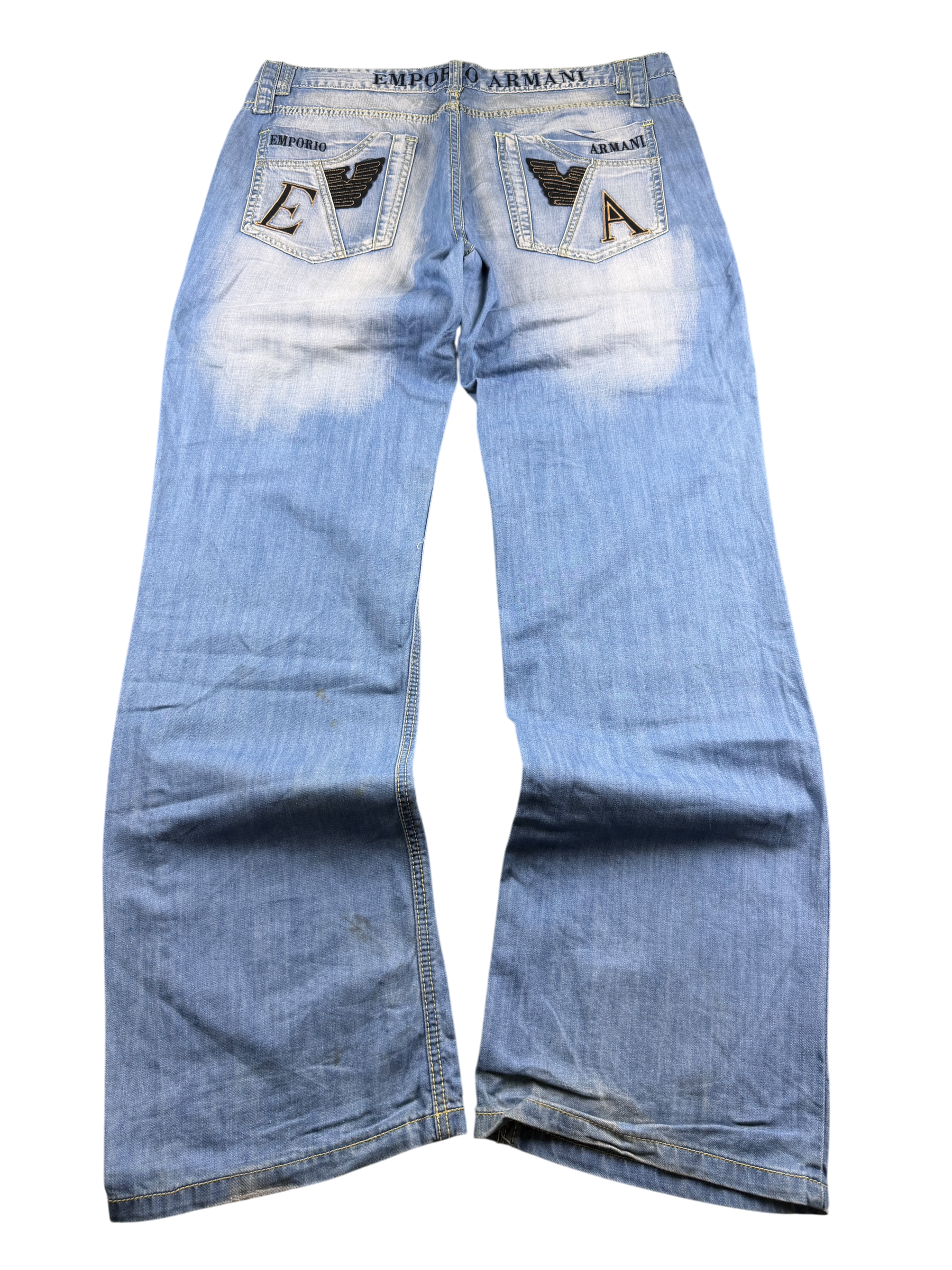 Armani Big Logo Baggy/Bootcut Jeans (XL)
