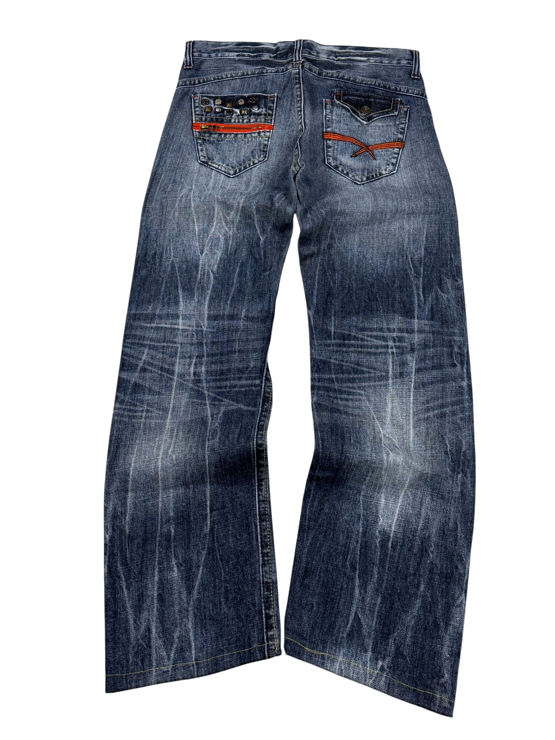 Crazy washed Straight Jeans (S)